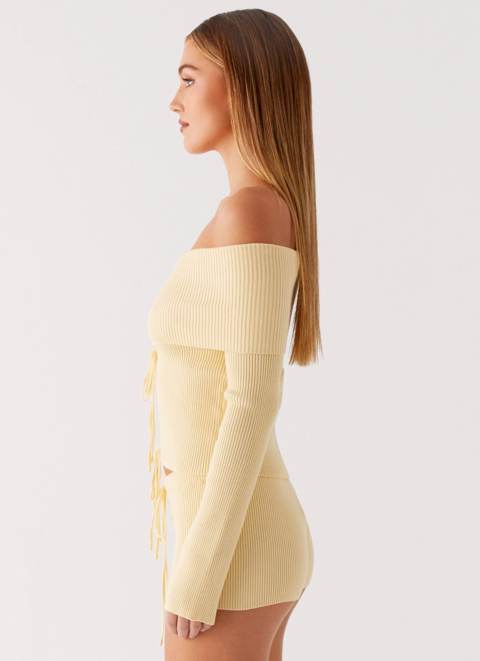 Muted Muse Knit Long Sleeve Top - Yellow Practical Everyday Fit Quick Wear Fit