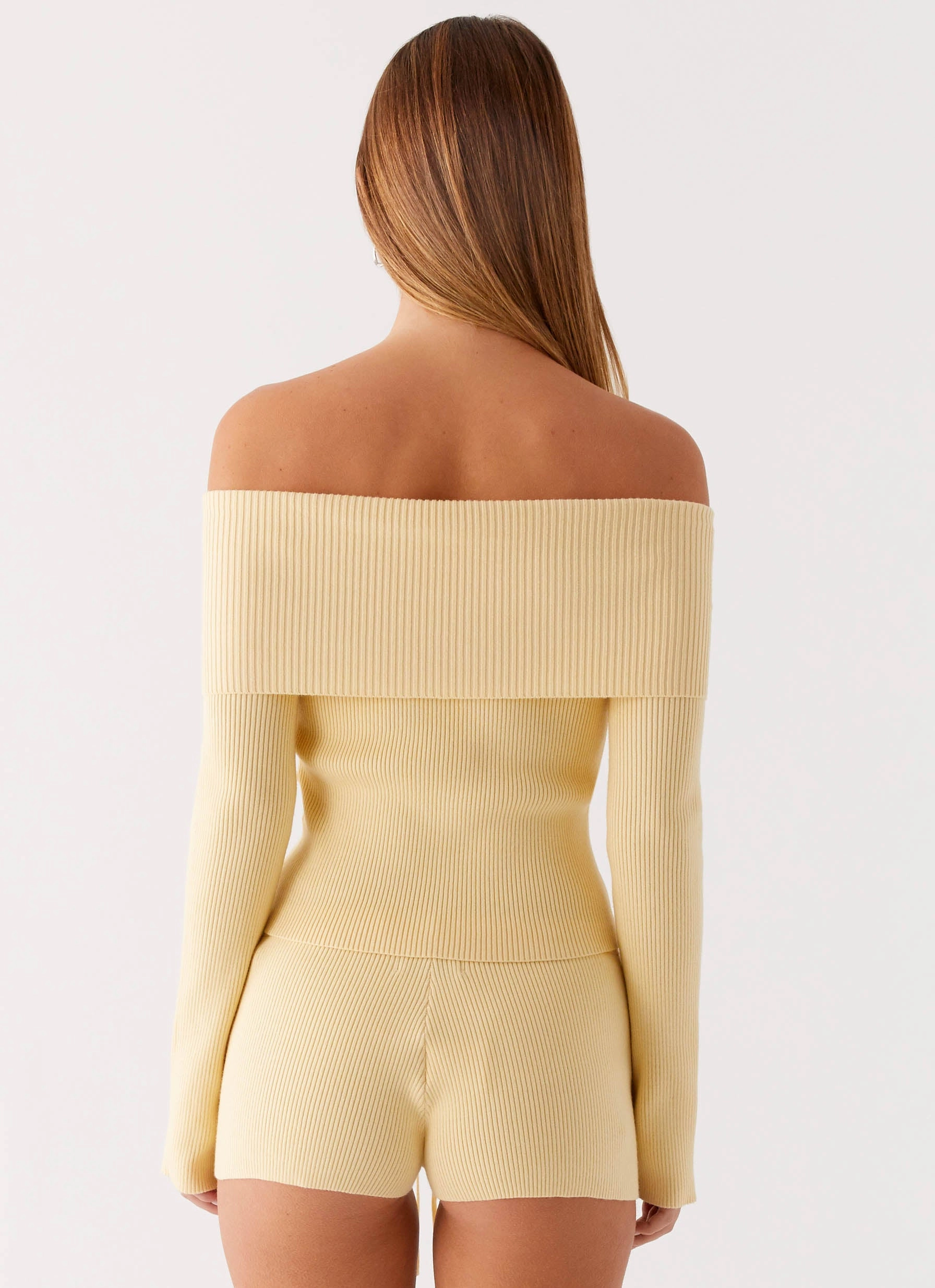 Temperature Regulating Membrane Muted Muse Knit Long Sleeve Top - Yellow