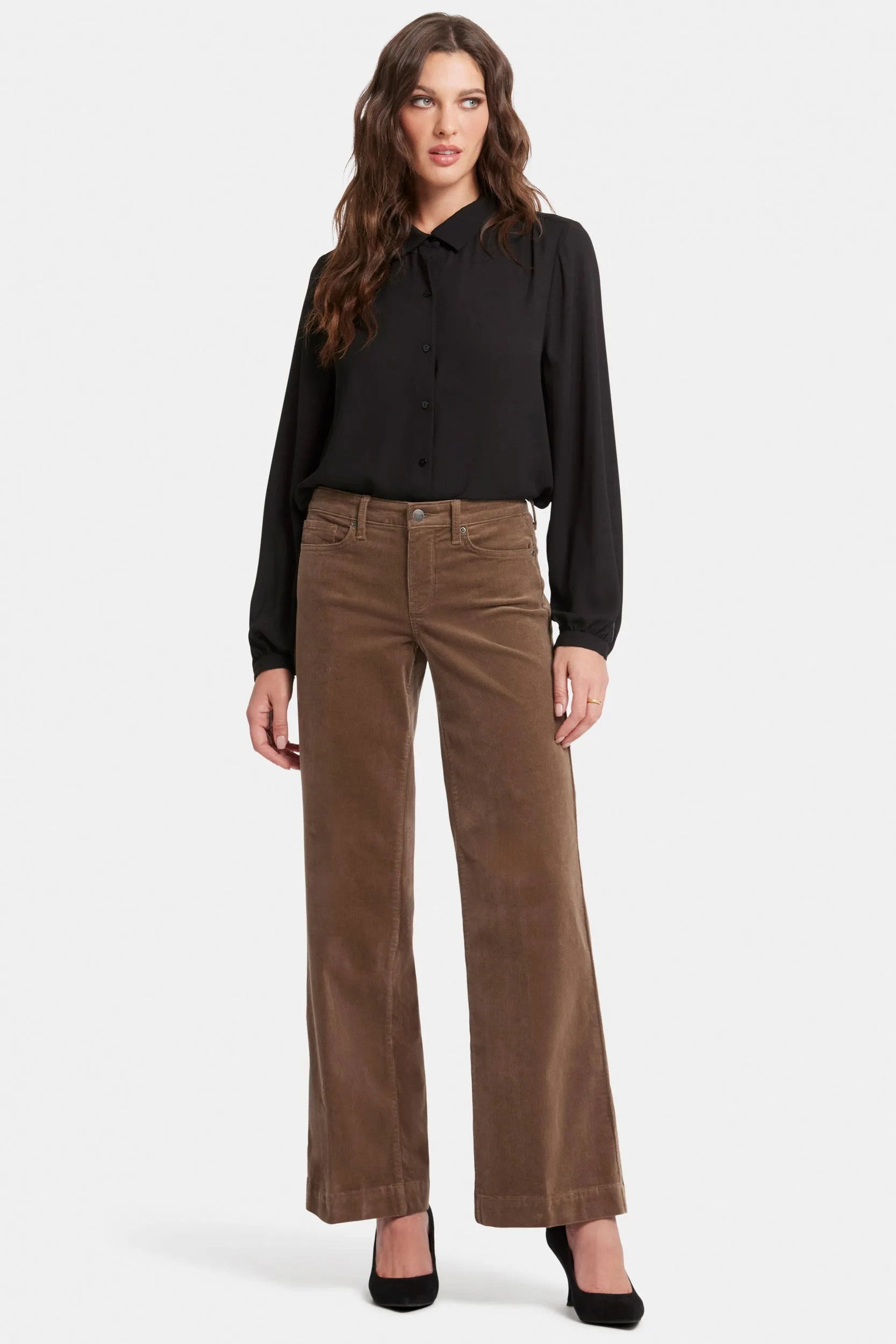 Teresa Wide Leg Trouser Brown Corduroy | Elmwood