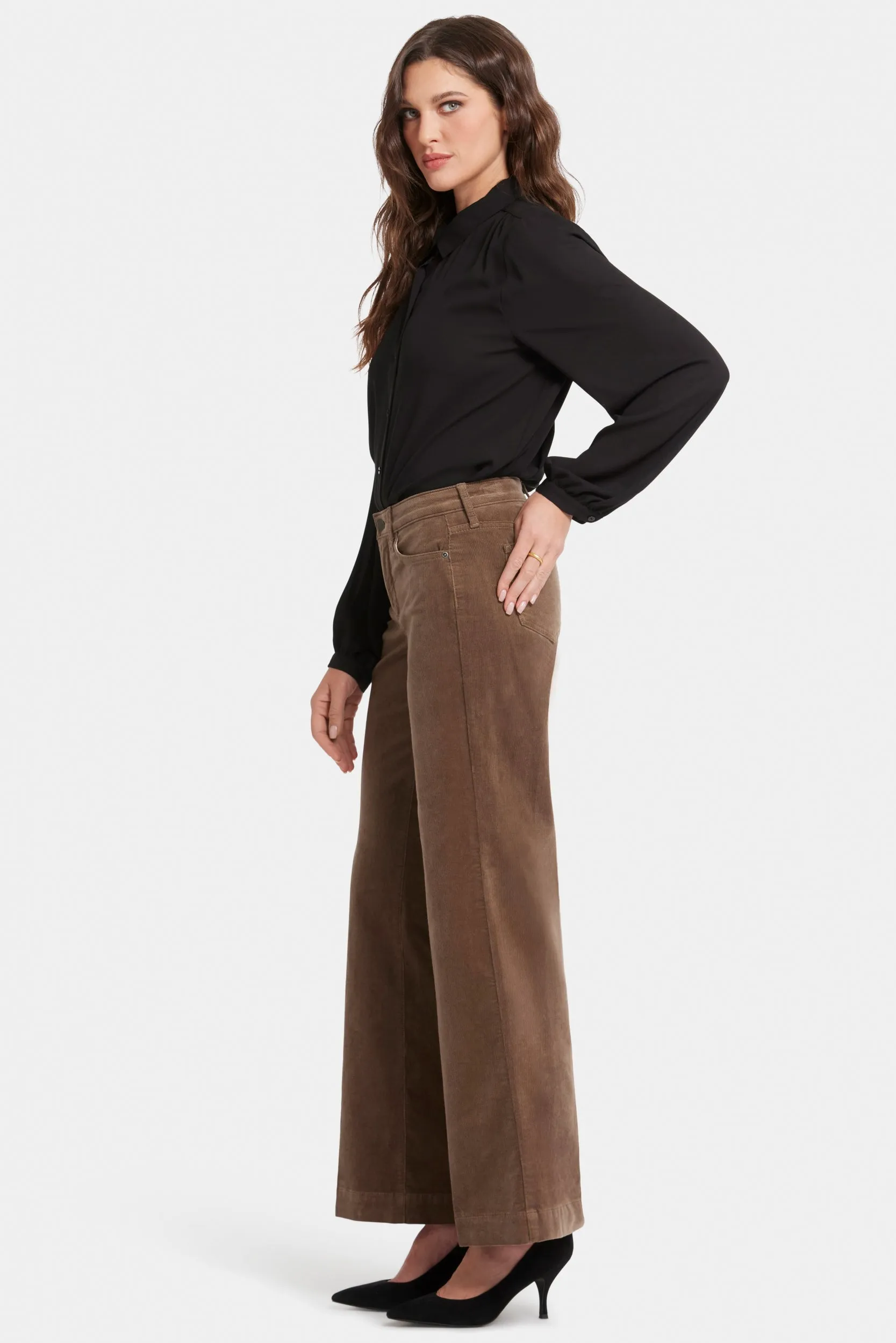 Teresa Wide Leg Trouser Brown Corduroy | Elmwood