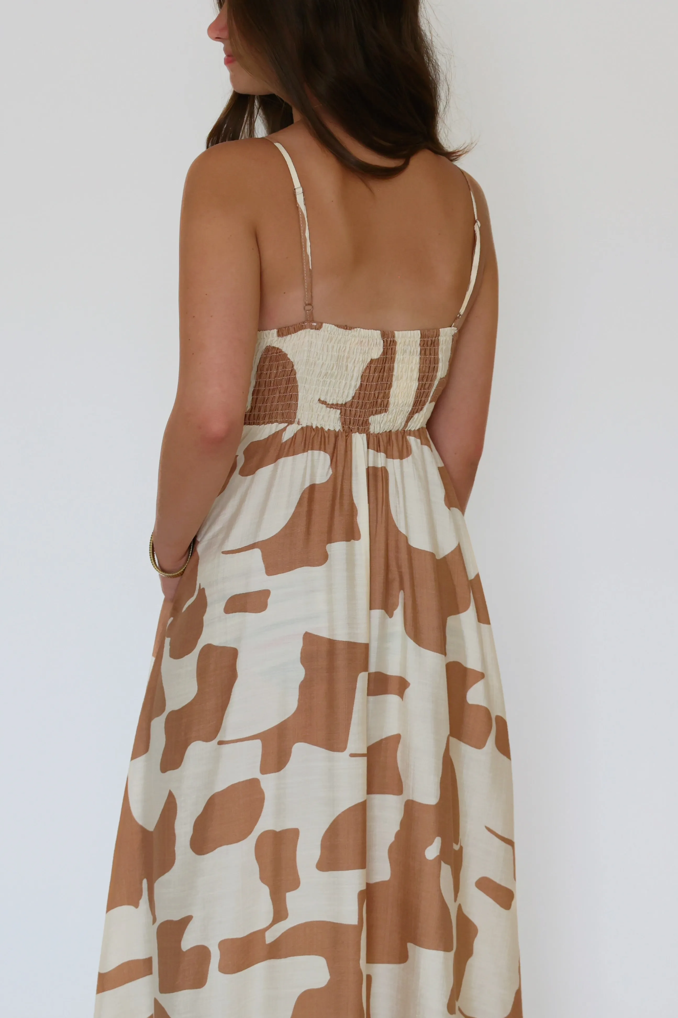 Statement-Buttons Seasonal piece Terracotta Drift Maxi Dress
