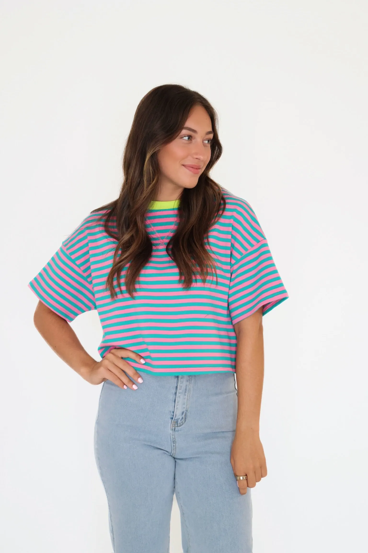 Terry Stripe Tee Snag Resistant Fabric