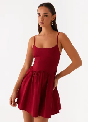 Tesoro Mio Mini Dress - Maroon Style Blend