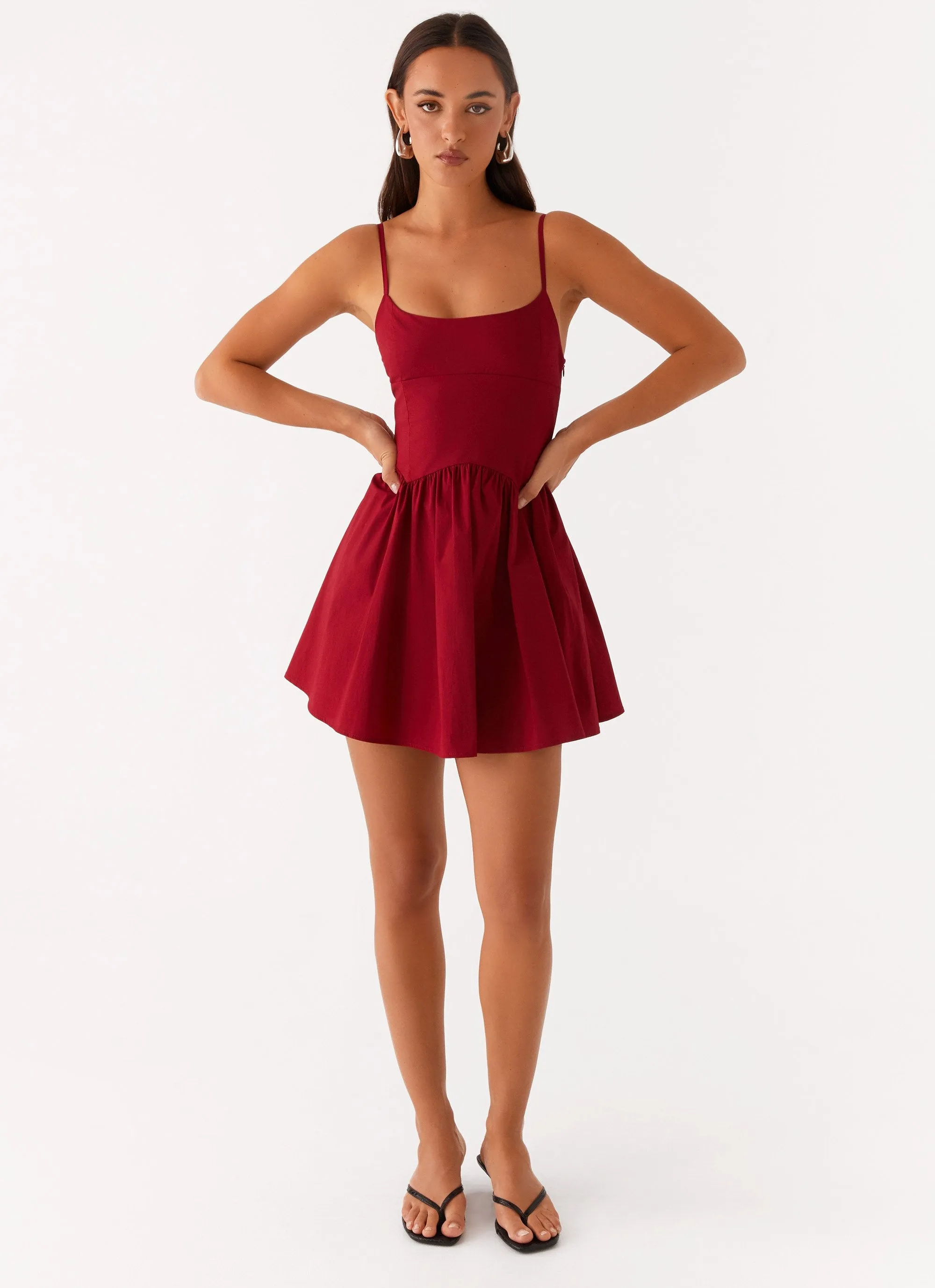 Urban Aesthetic Lightweight Comfort Tesoro Mio Mini Dress - Maroon