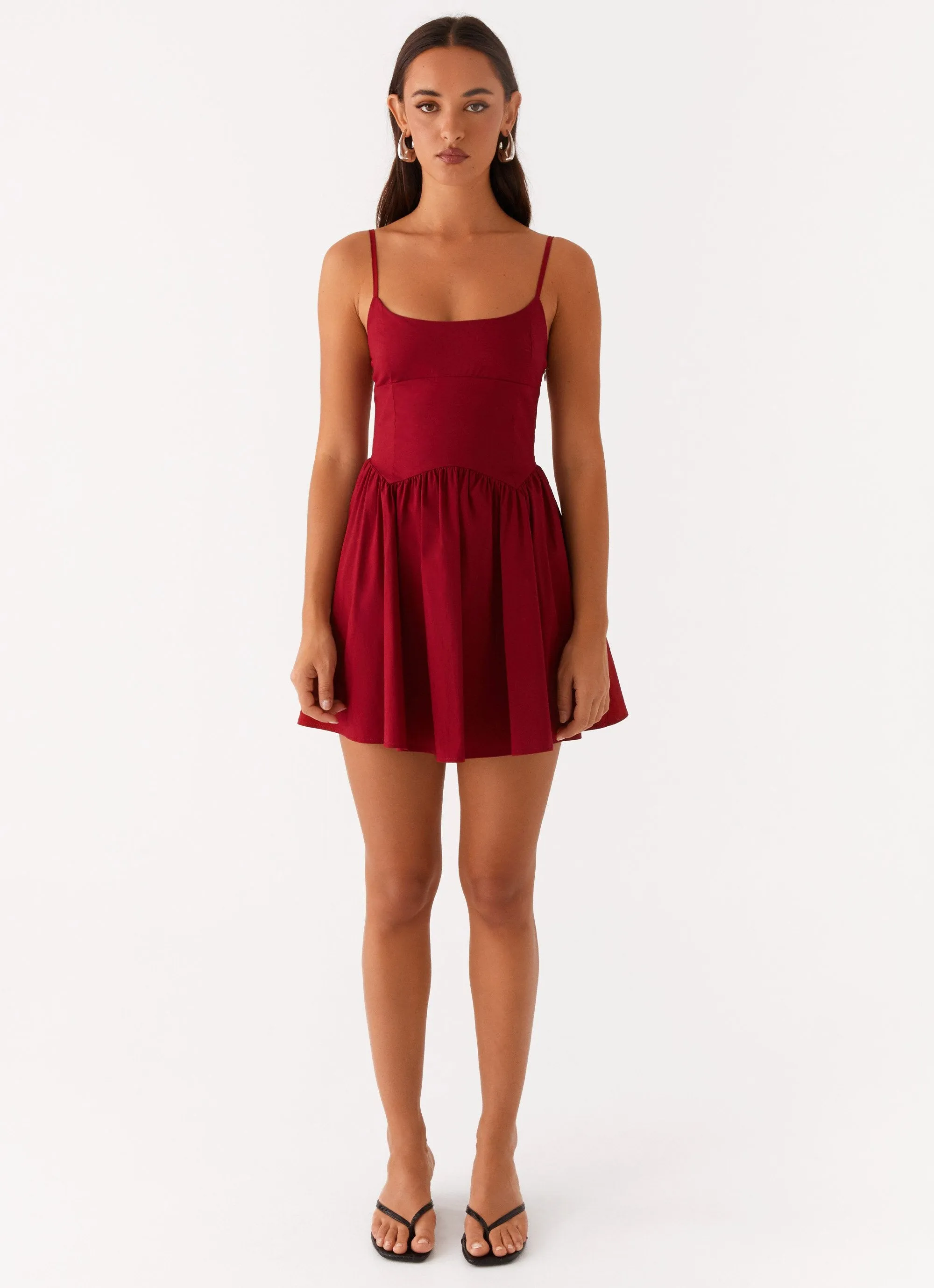 Stretch-Recovery Tesoro Mio Mini Dress - Maroon