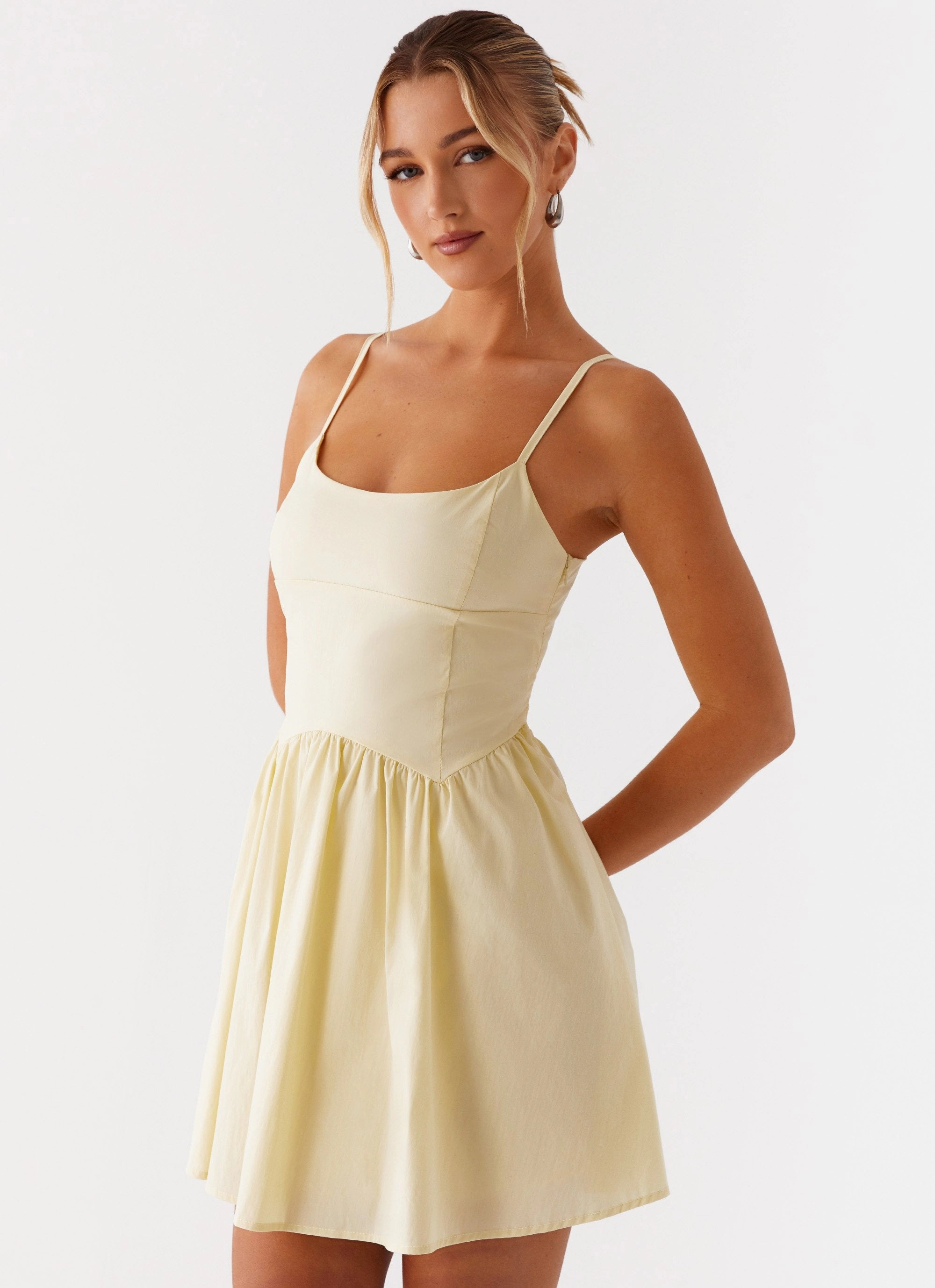 Fitted Mood Wrap-Style Tesoro Mio Mini Dress - Yellow