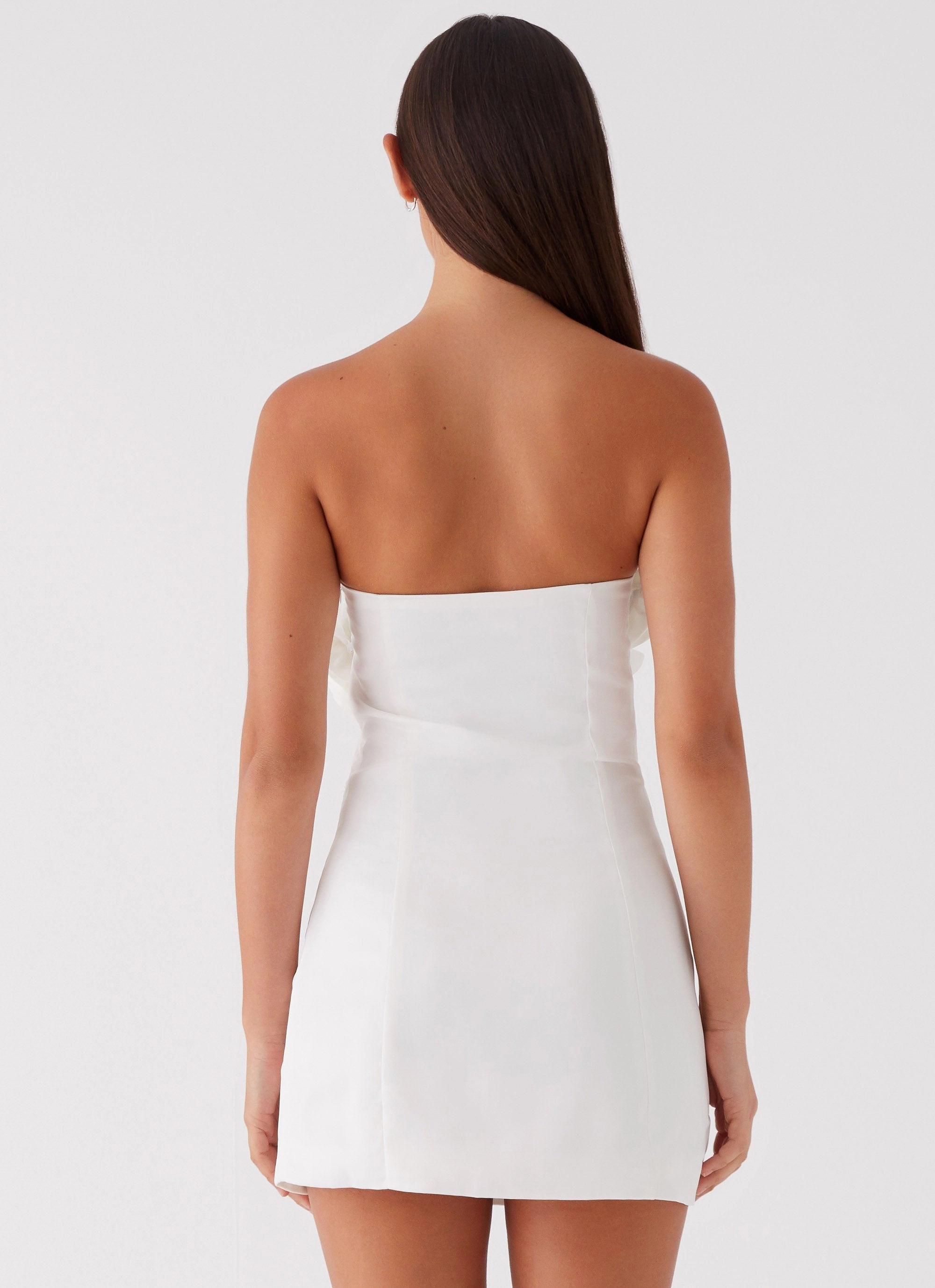 Bouquet Dream Mini Dress - White Wrap-Style Timeless Design