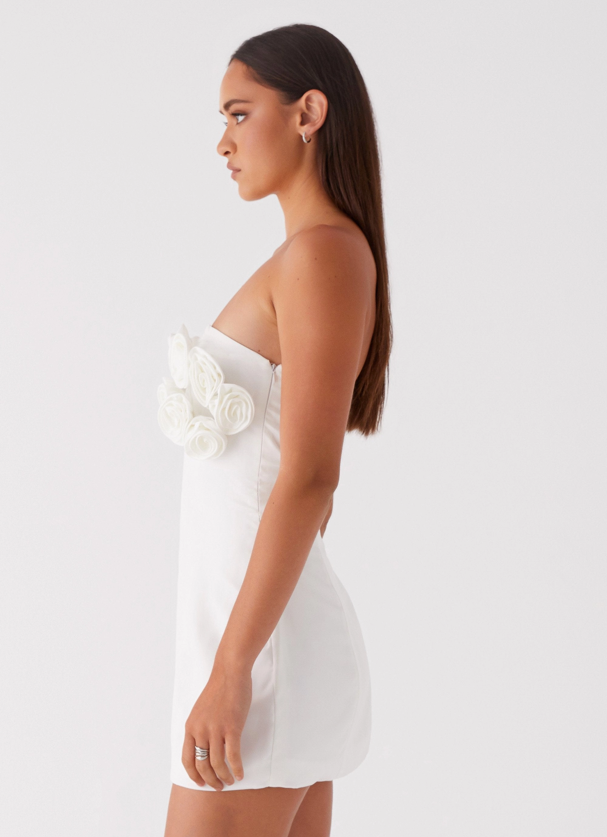 Bouquet Dream Mini Dress - White Natural Layers