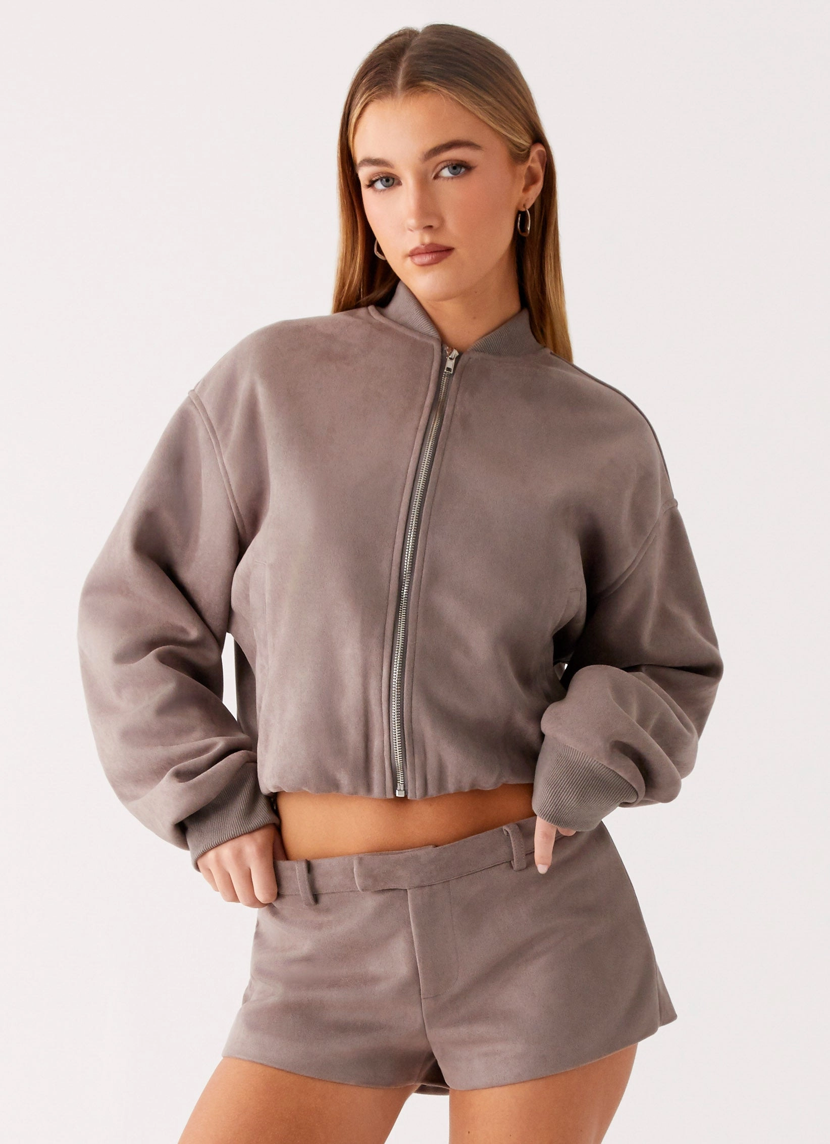 Thats Chill Bomber Jacket - Brown Bonded seams