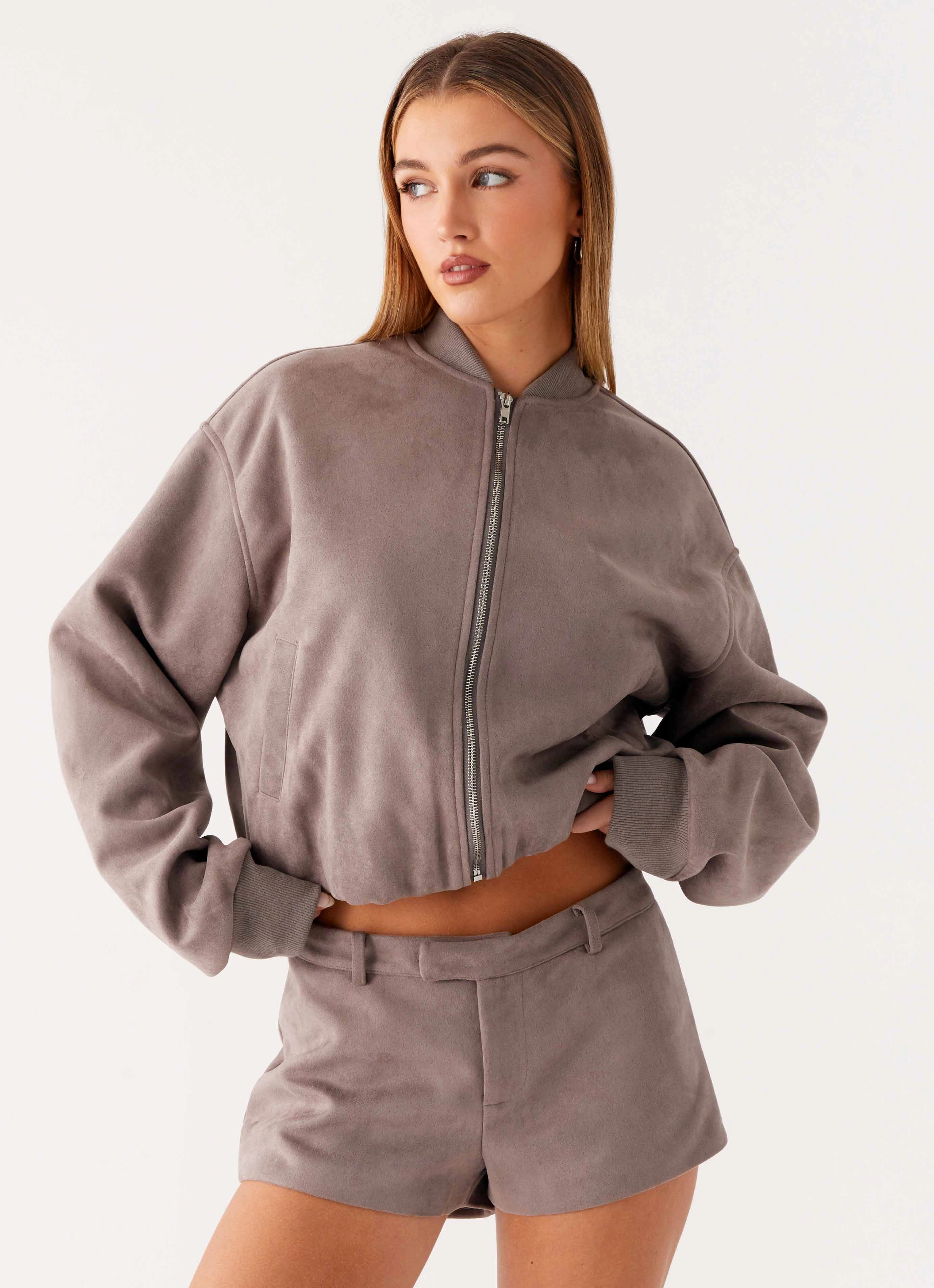 Breathable fabric Thats Chill Mini Shorts - Brown