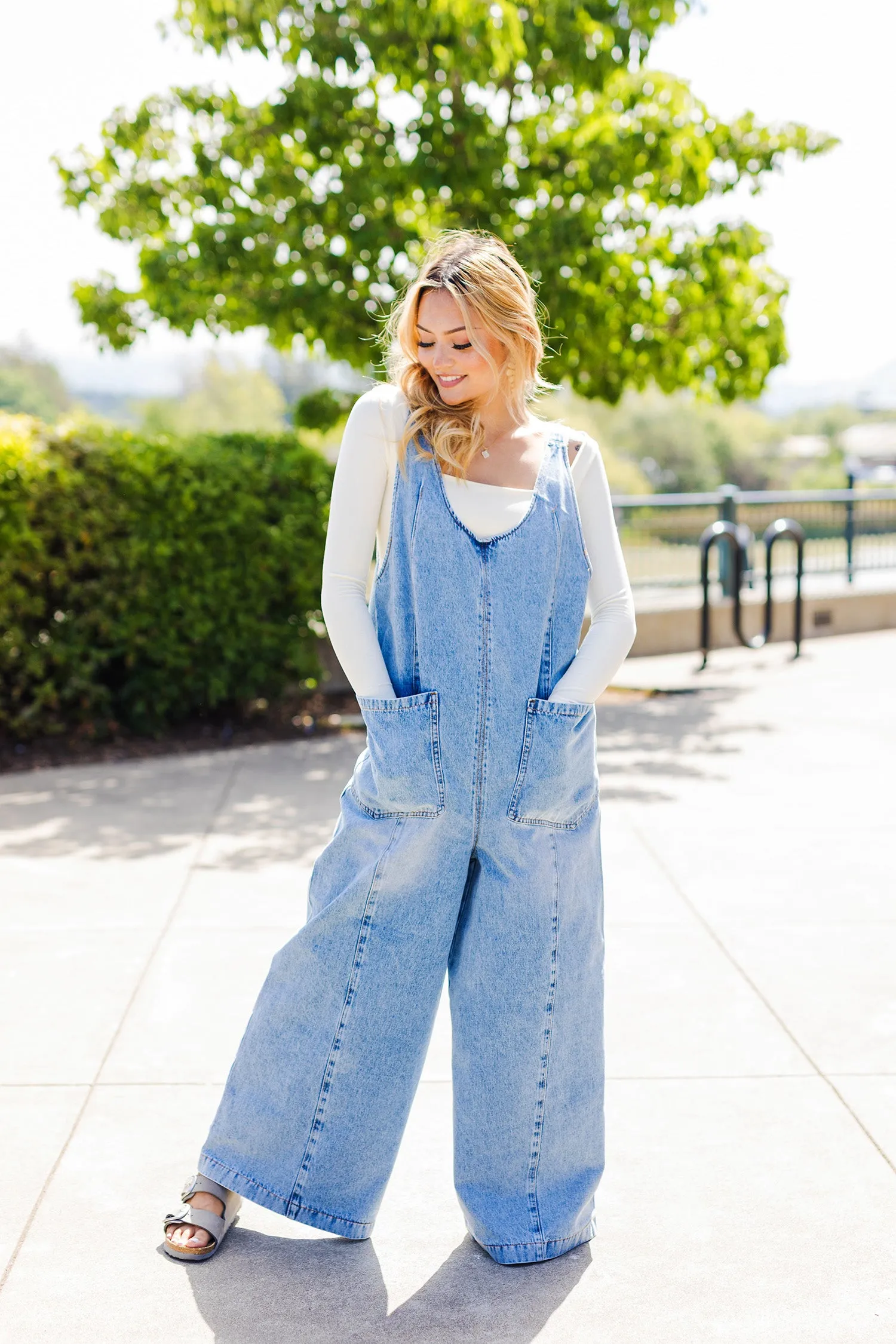 The Farmers Market Washed Denim Overalls