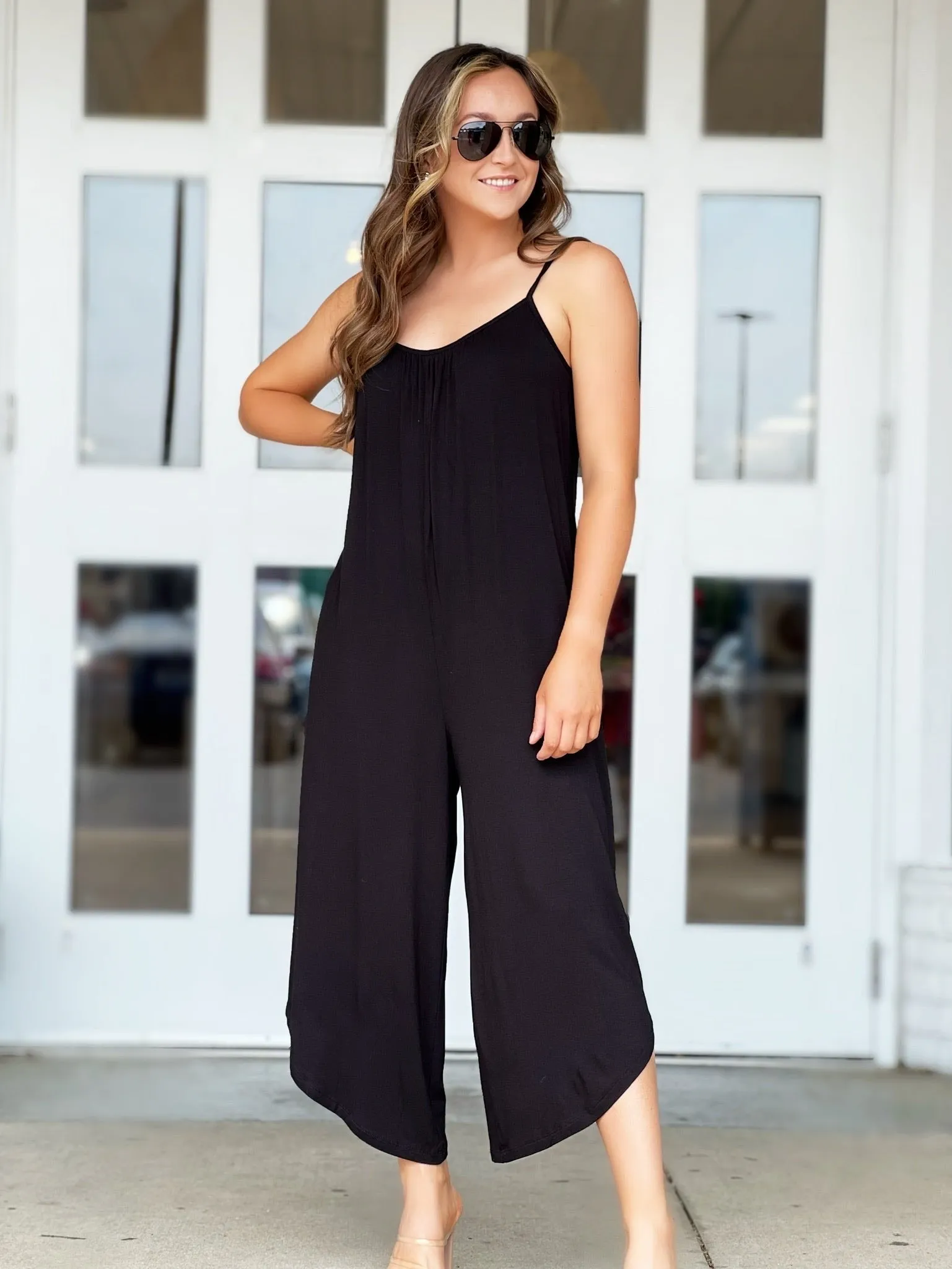 DoubleStitched Construction The Flared Jumpsuit - Black