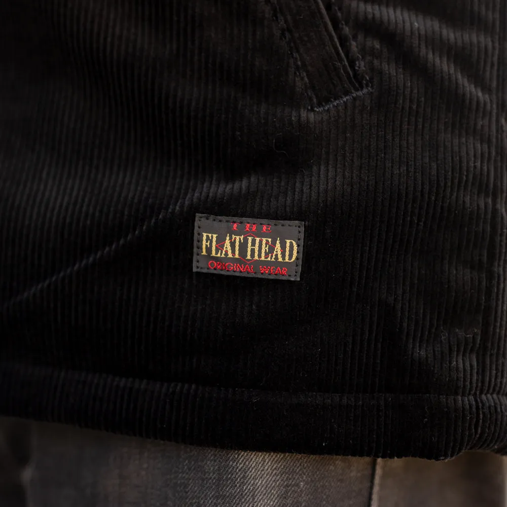 The Flat Head FN-OJ-C013 Corduroy Shirt Jacket Black FINAL SALE