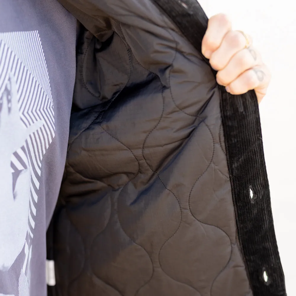 The Flat Head FN-OJ-C013 Corduroy Shirt Jacket Black FINAL SALE