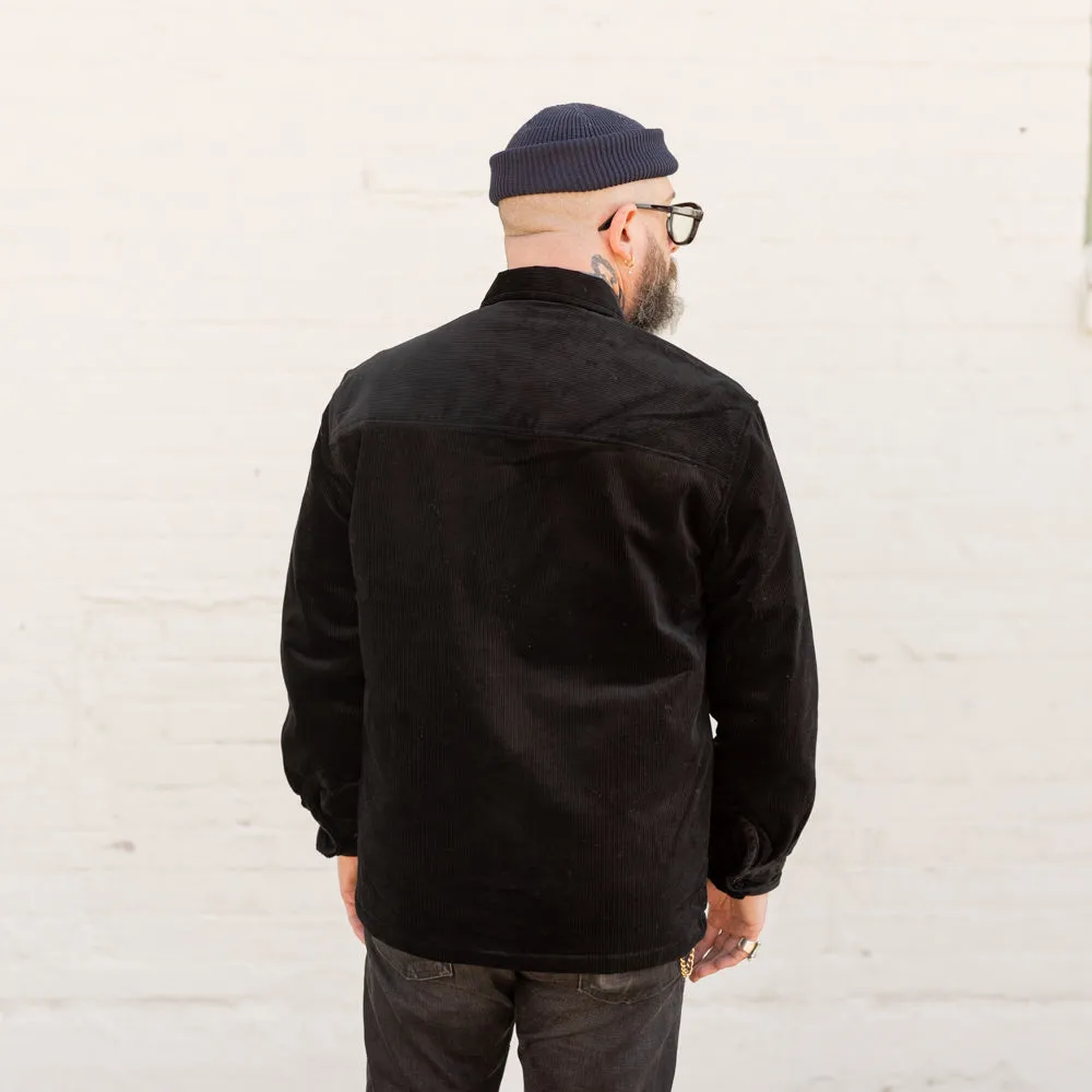 The Flat Head FN-OJ-C013 Corduroy Shirt Jacket Black FINAL SALE