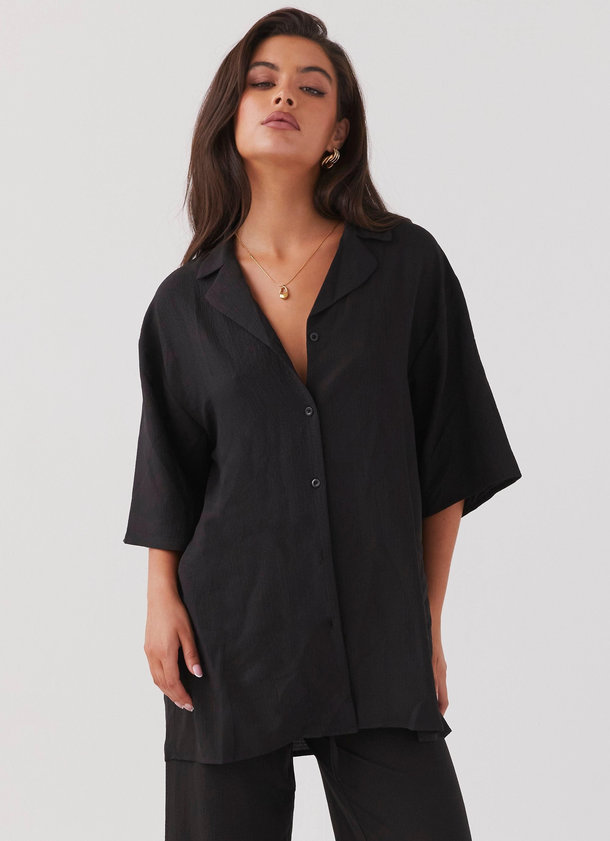 The Good Days Shirt - Black Compact Packable TearResistantOuter