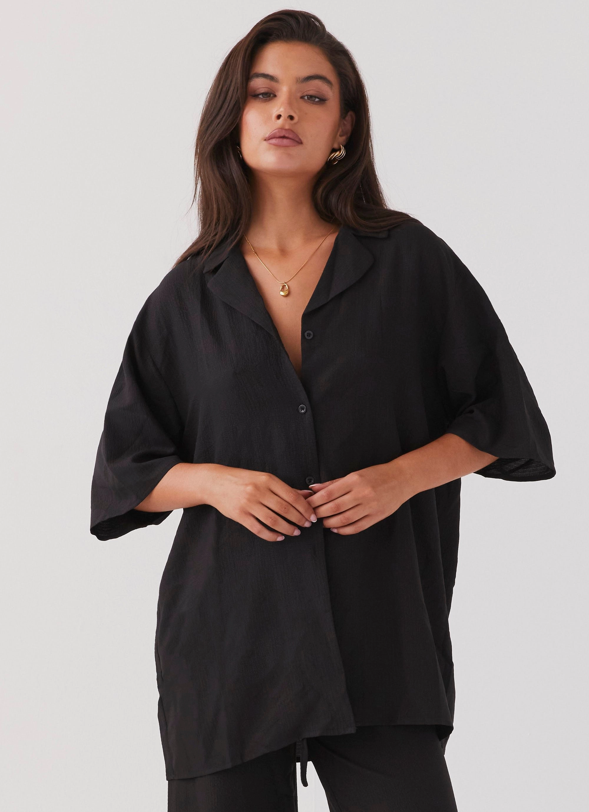 The Good Days Shirt - Black NonRestrictive Movement Design Wrinkle Free Material