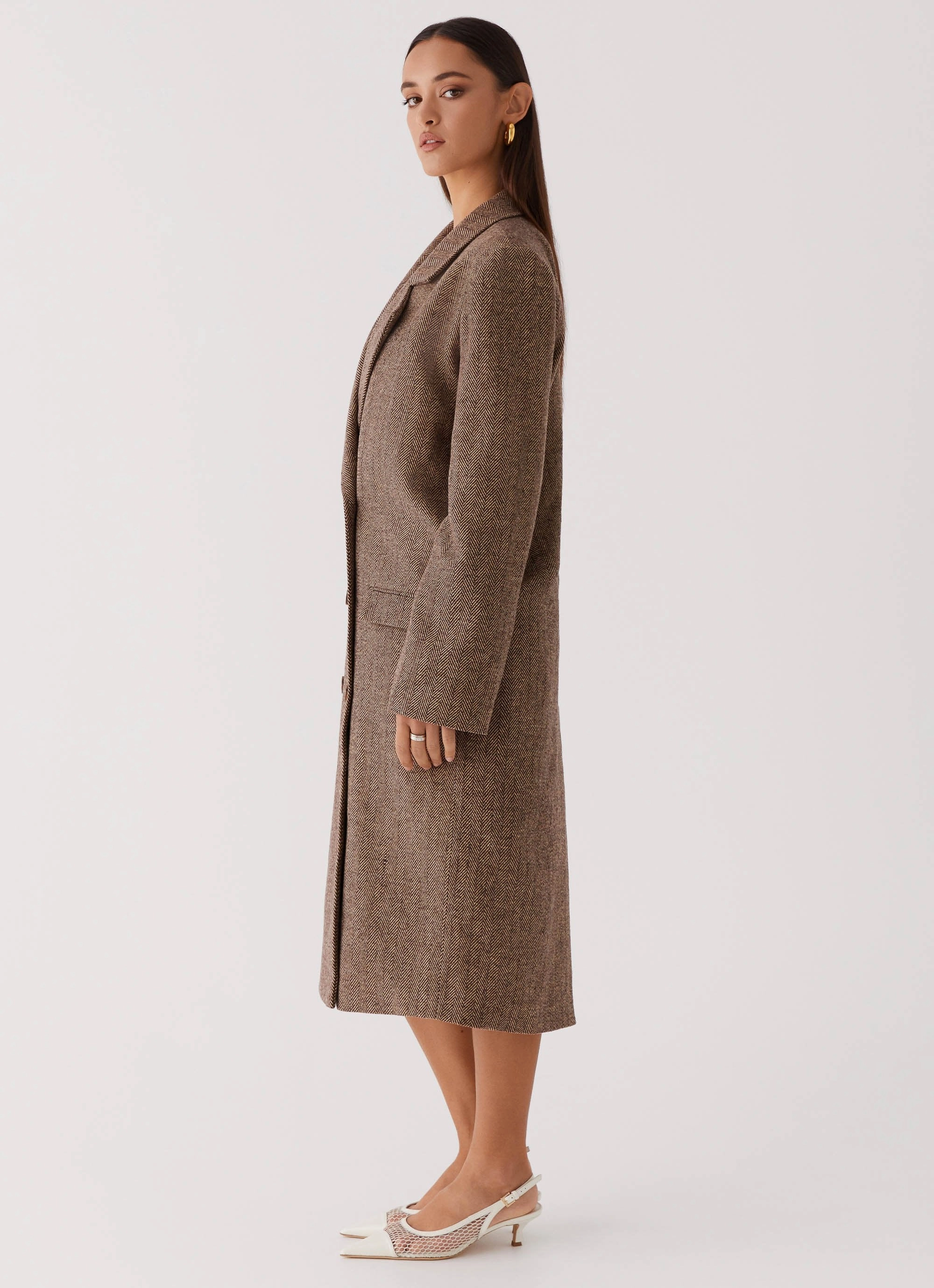 Since Way Back Longline Coat - Brown Relaxed Daily Style Comfy Layers