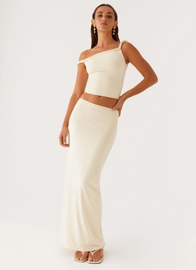 Easy Motion Luxury Finish Solace Soul Maxi Skirt - Yellow