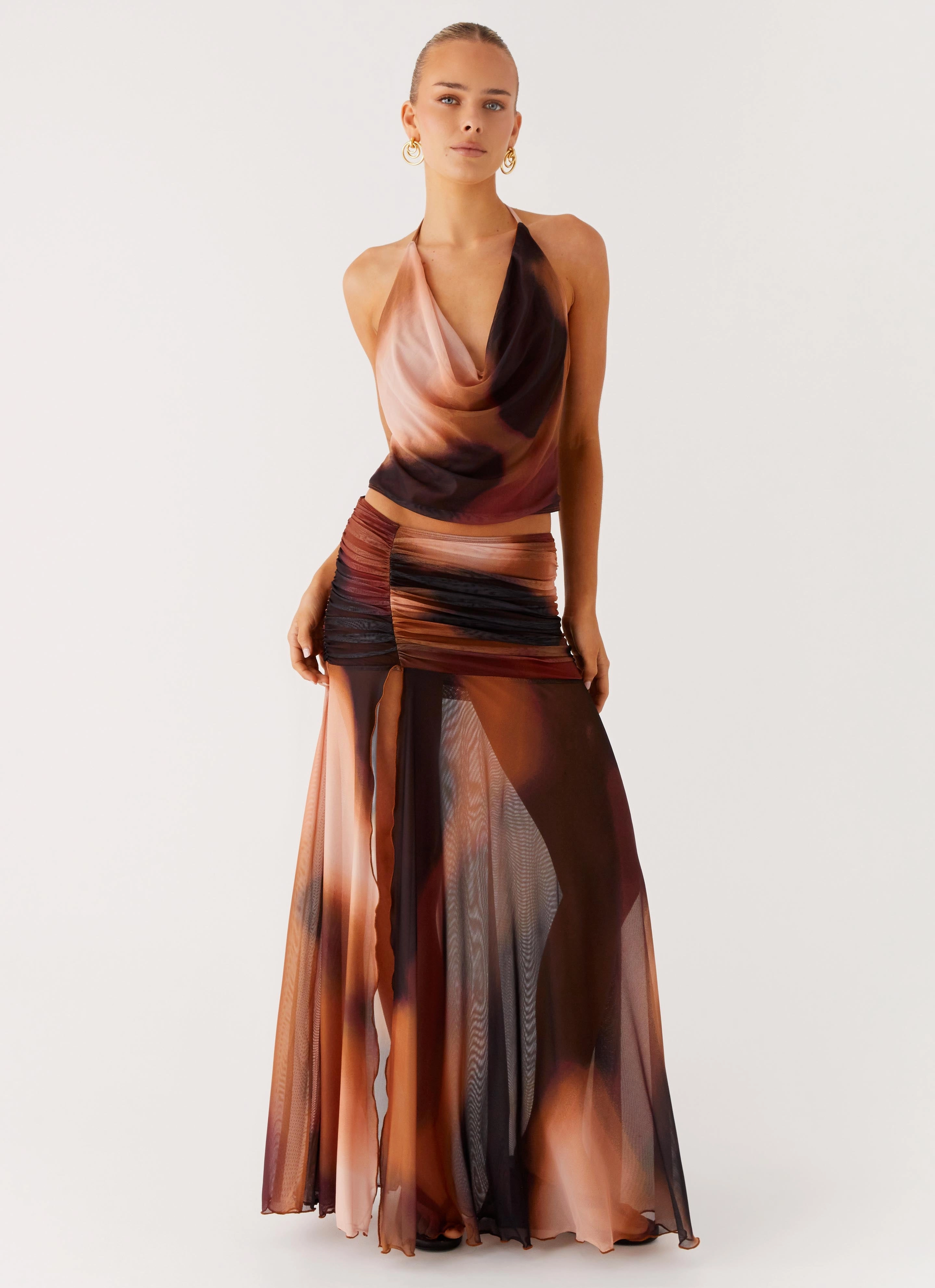 Stargazer Mesh Cowl Top - Black Gradient Magnetic Fastenings