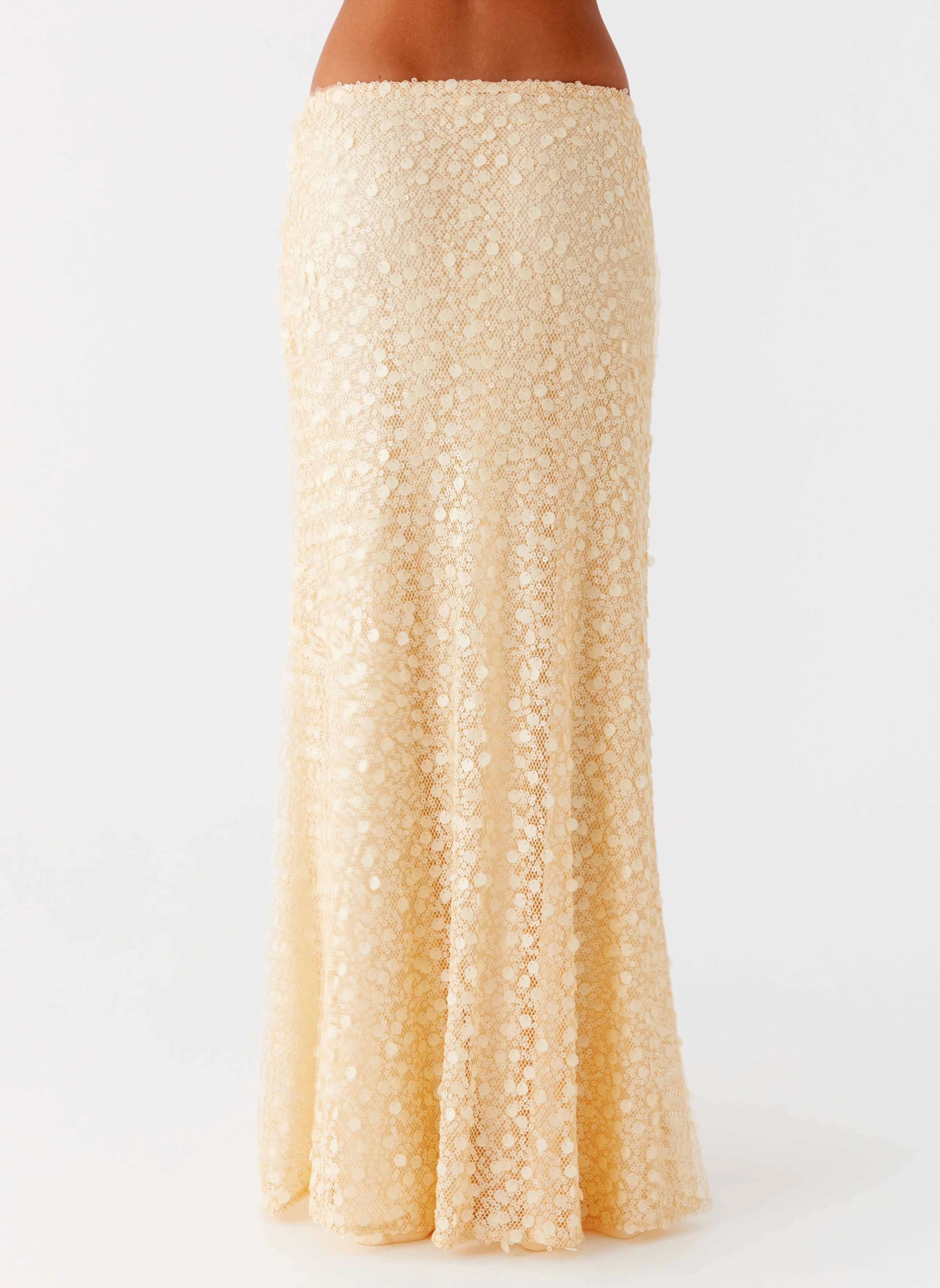 Honestly Sequin Maxi Skirt - Yellow TearResistantPanels Comfortable Style