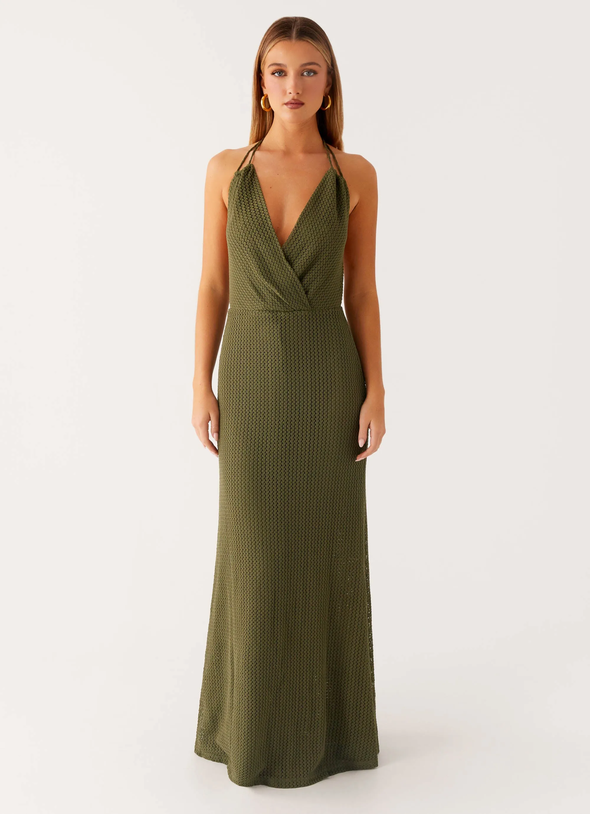 Midnight Mood Feel Good Thora Maxi Dress - Olive
