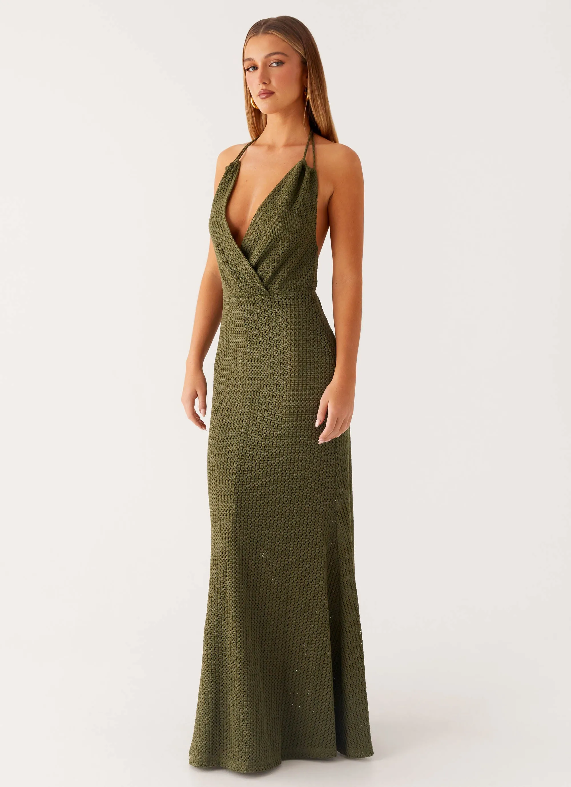 Thora Maxi Dress - Olive Cozy Energy Underwire-Support