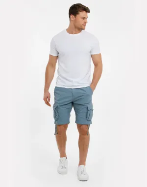 Threadbare Mens Cotton Combat Pocket Shorts Duck Egg Blue - 842