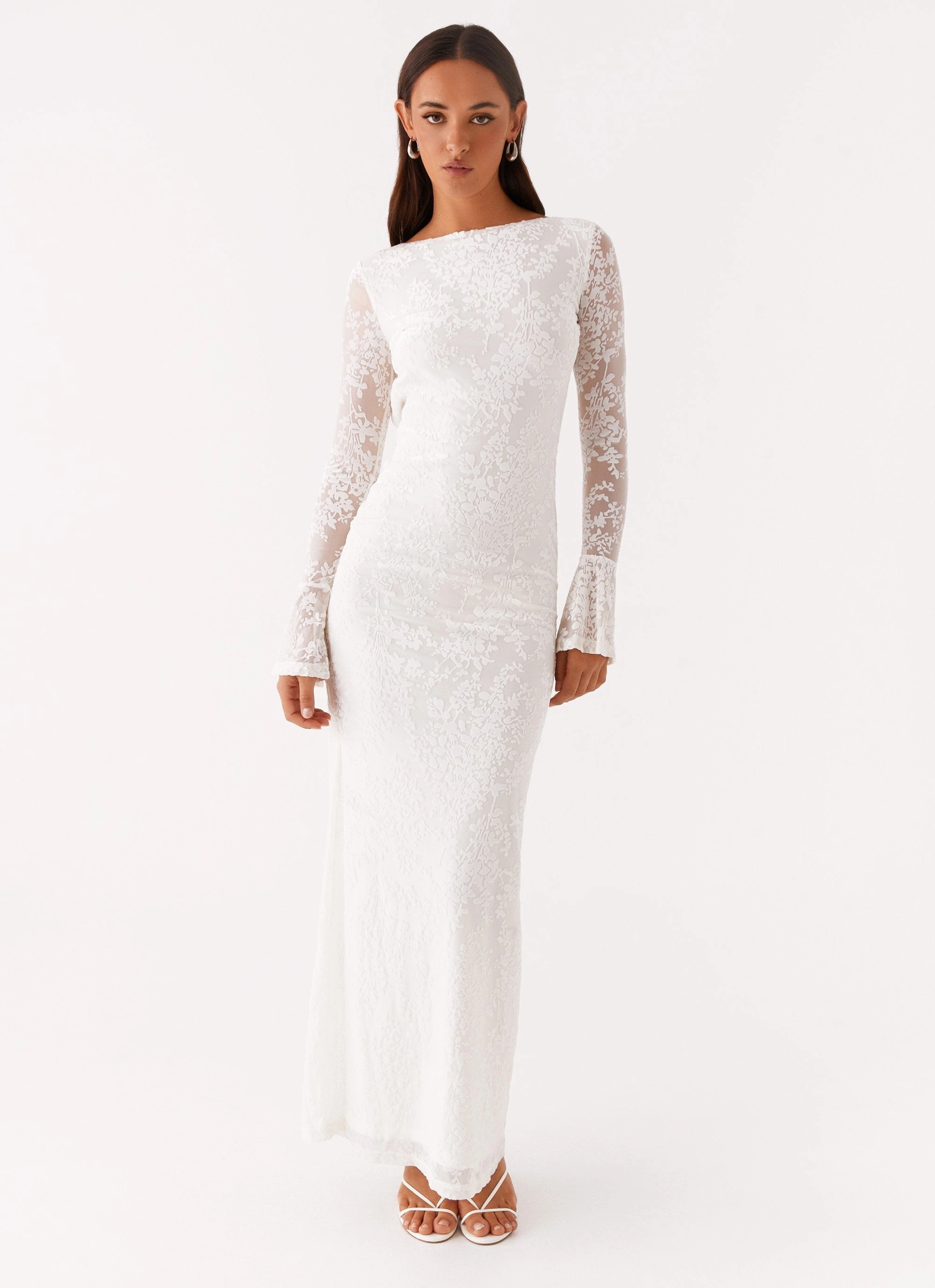 Thriving Maxi Dress - White Ruffle-Detail Effortless Comfort