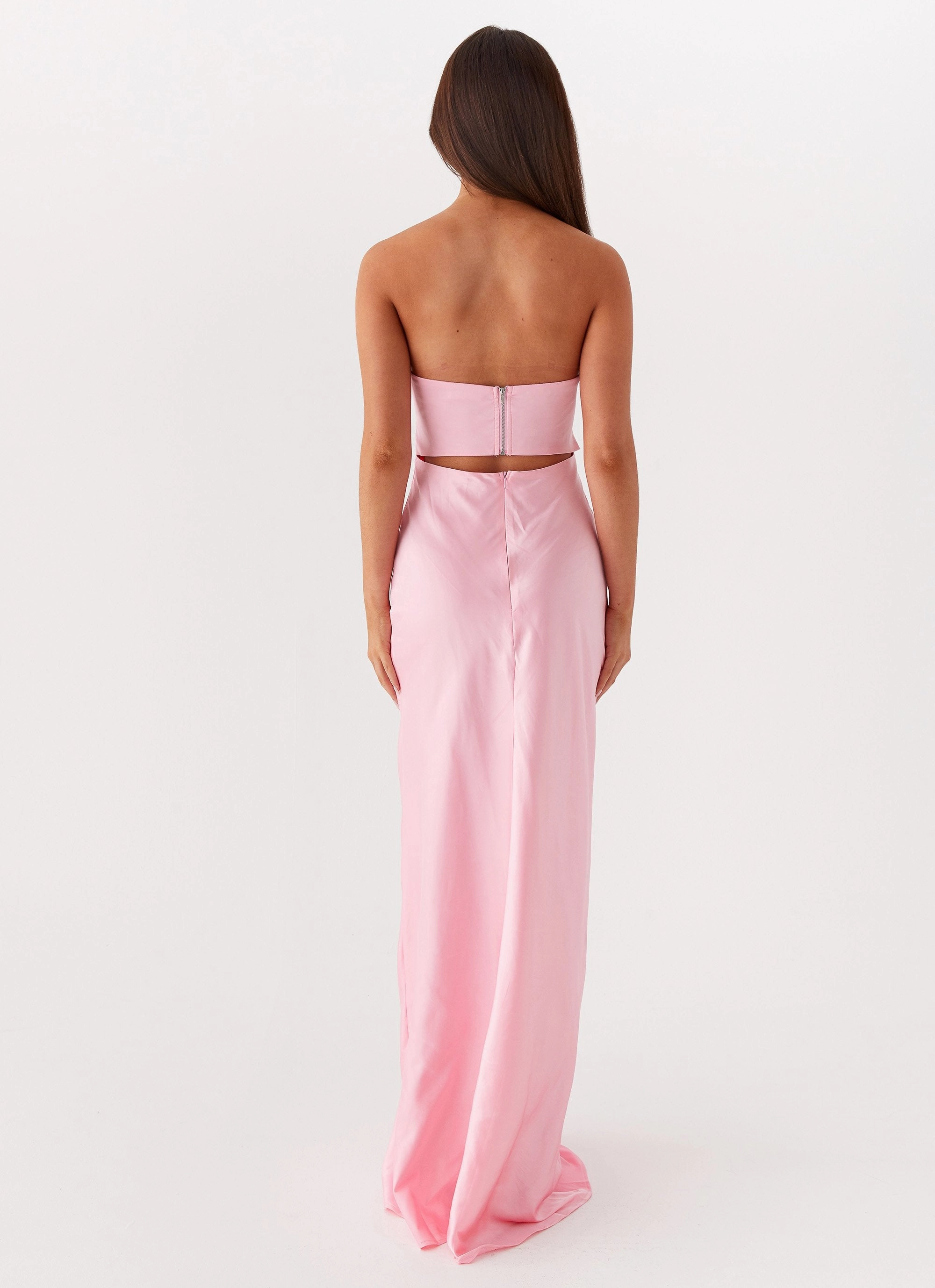 Tianna Strapless Maxi Dress - Pink Rose Soft Timeless Energy