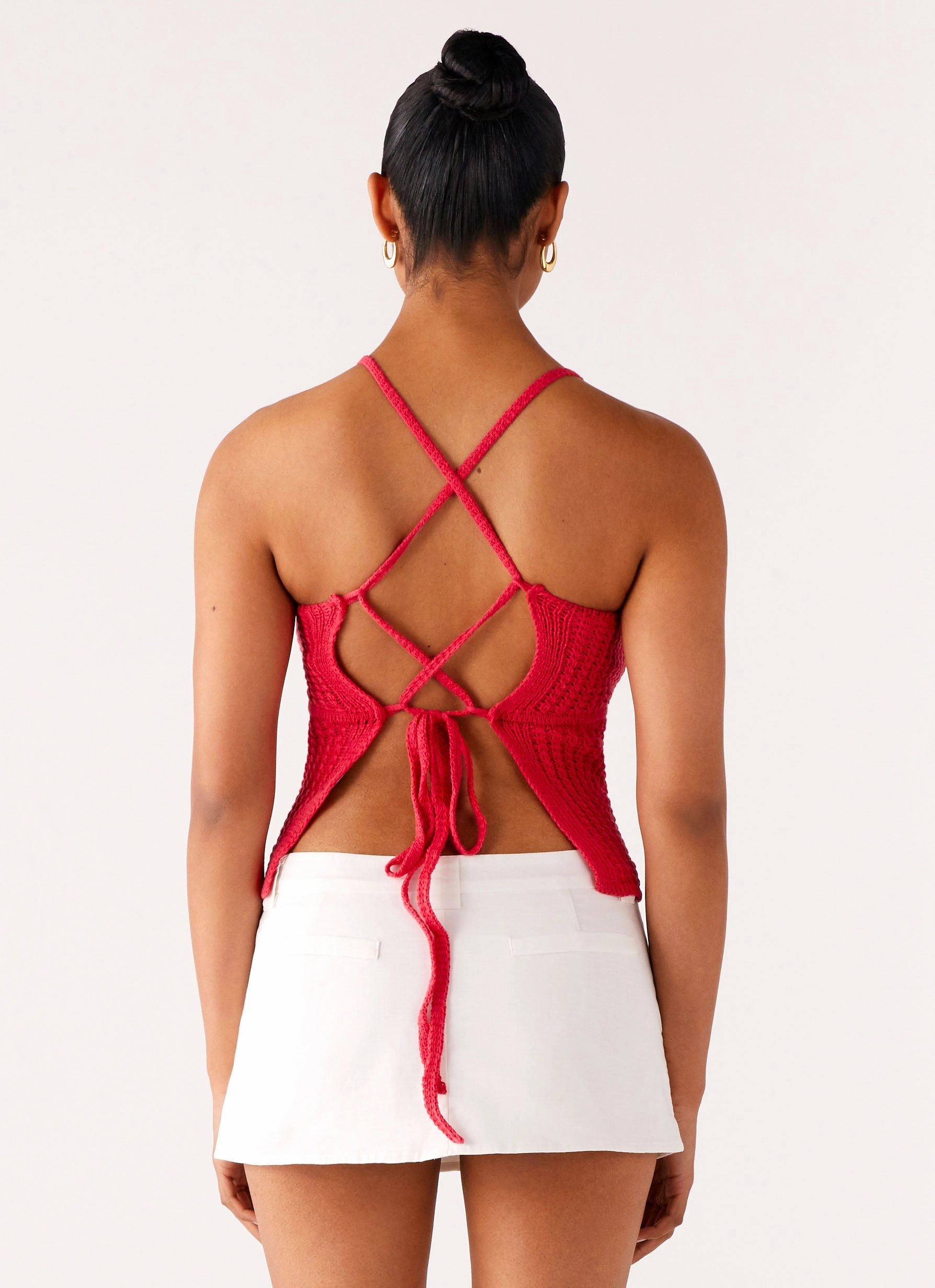 Odor Resistant Treatment Simple Cut Tiare Crochet Top - Fuchsia