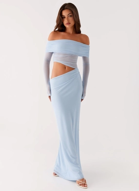 Trendy Waistband Emery Maxi Dress - Blue