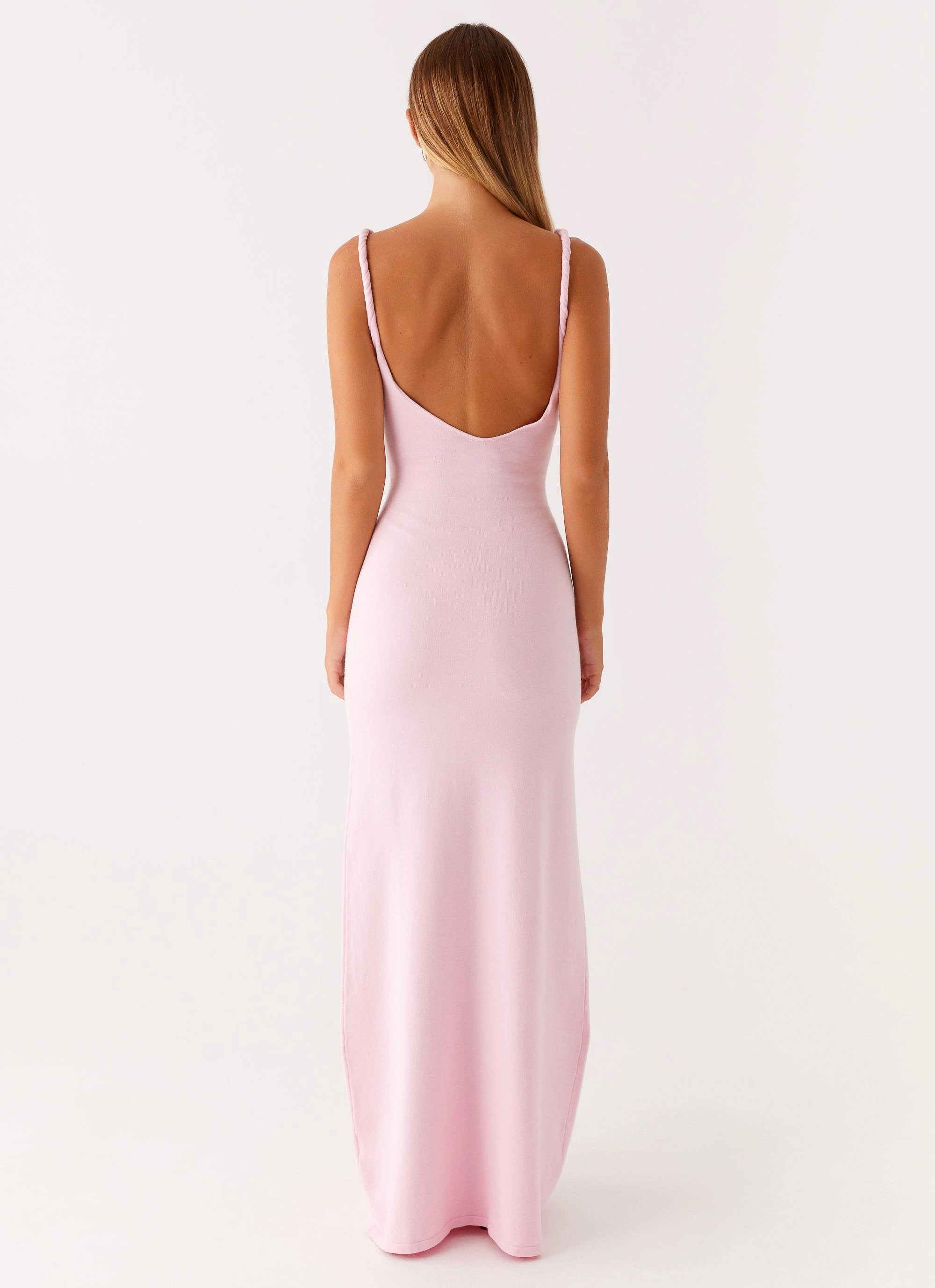 Elegant Waistband Fit Anastasia Maxi Dress - Pink