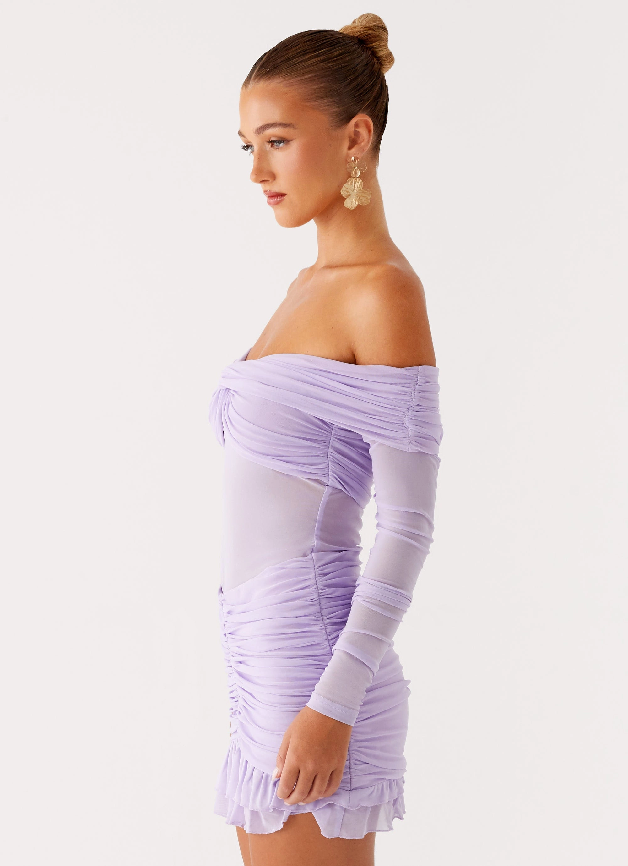 Tiff Long Sleeve Mini Dress - Lilac Relax Style Flexible Layers