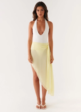 Tilly Swim Skirt - Pastel Yellow Active Performance