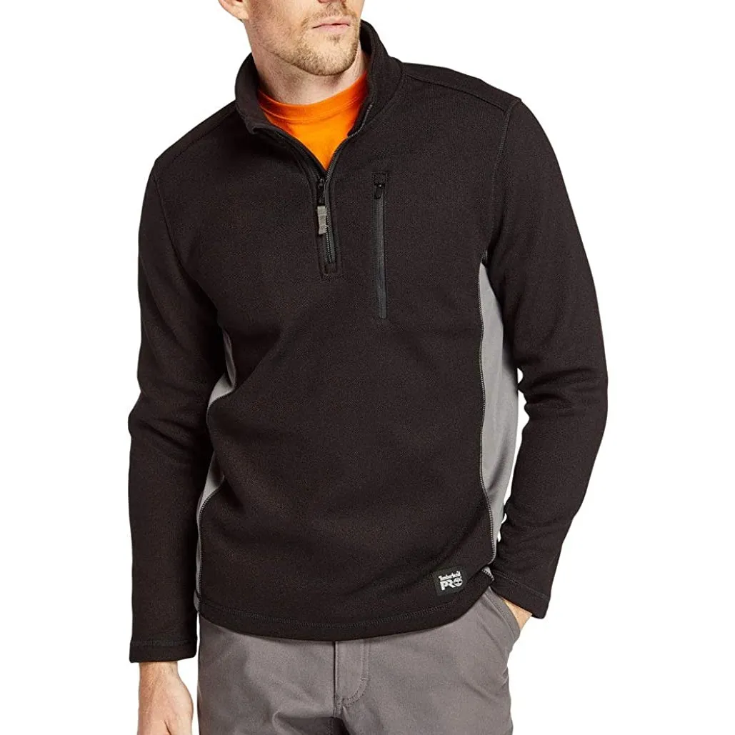 Timberland Pro Men's Studwall 1/4 Zip Textured Fleece Top - Black - TB0A1HGK015