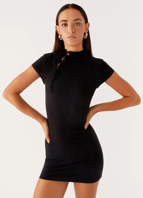 Time Capsule Cut Out Mini Dress - Black SoftTouchTexture