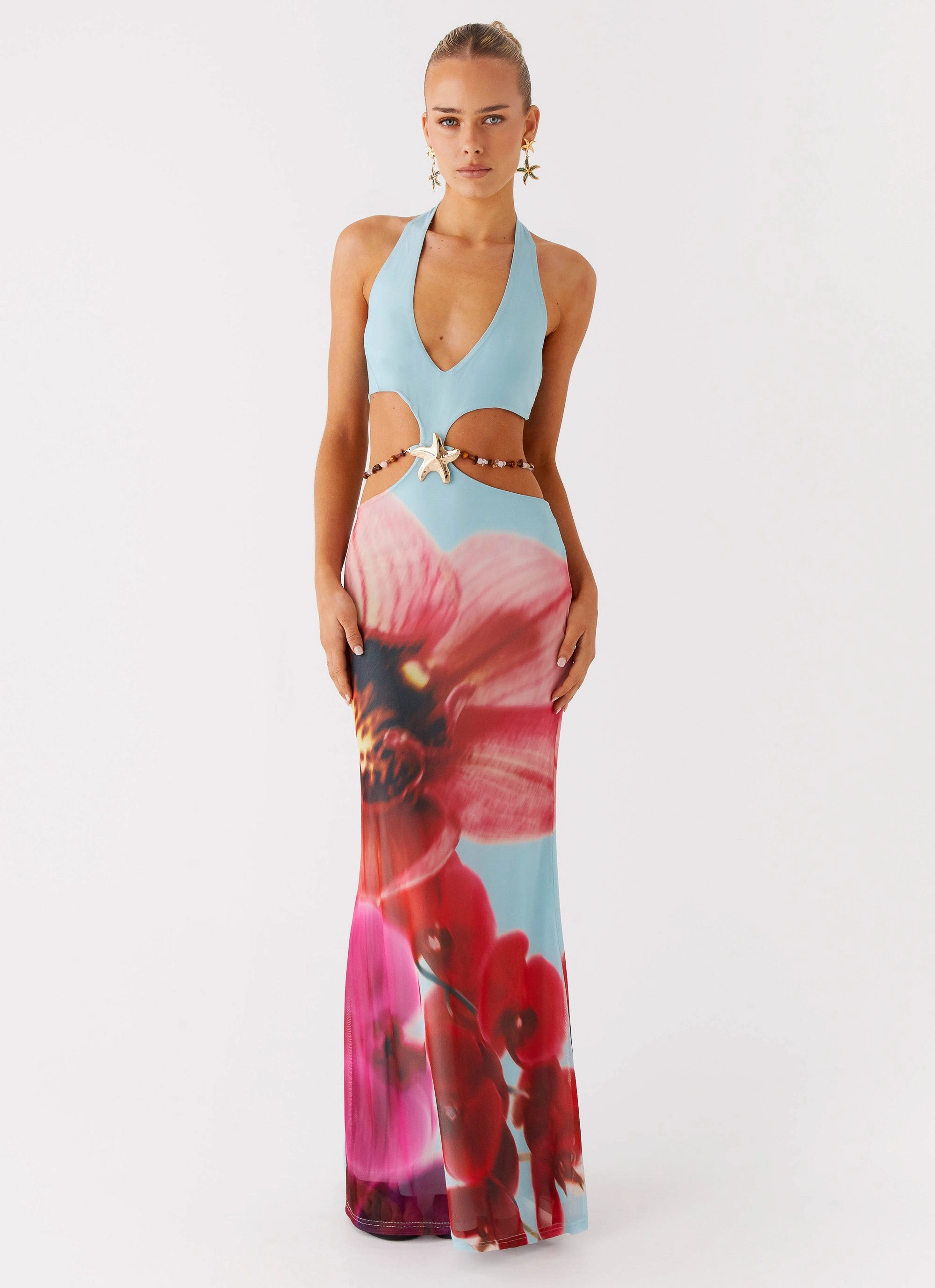 Joyful Look Texture Play Time To Dance Maxi Dress - Turquoise Bloom