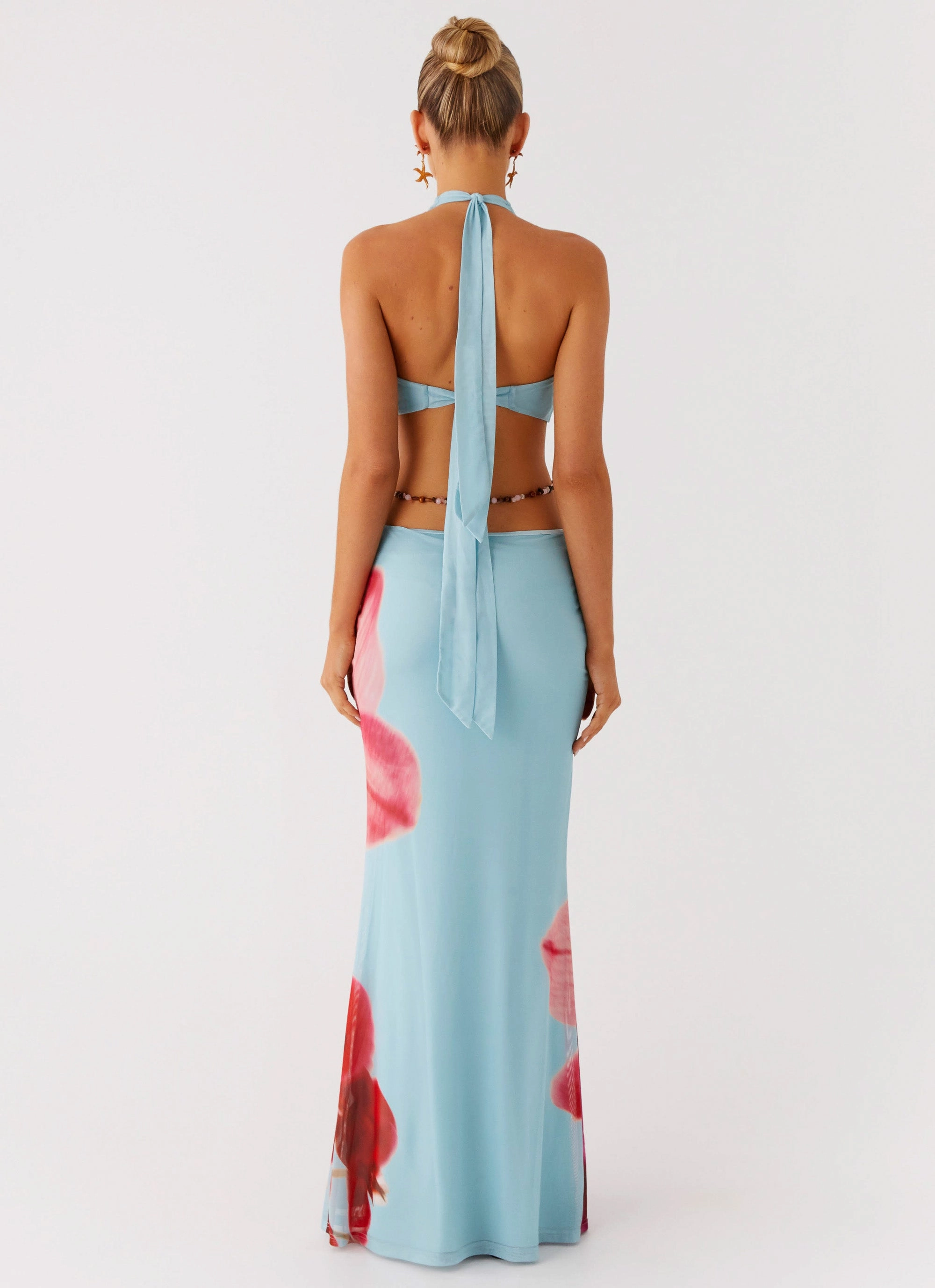 Time To Dance Maxi Dress - Turquoise Bloom Polished Form UVProtectiveLayer