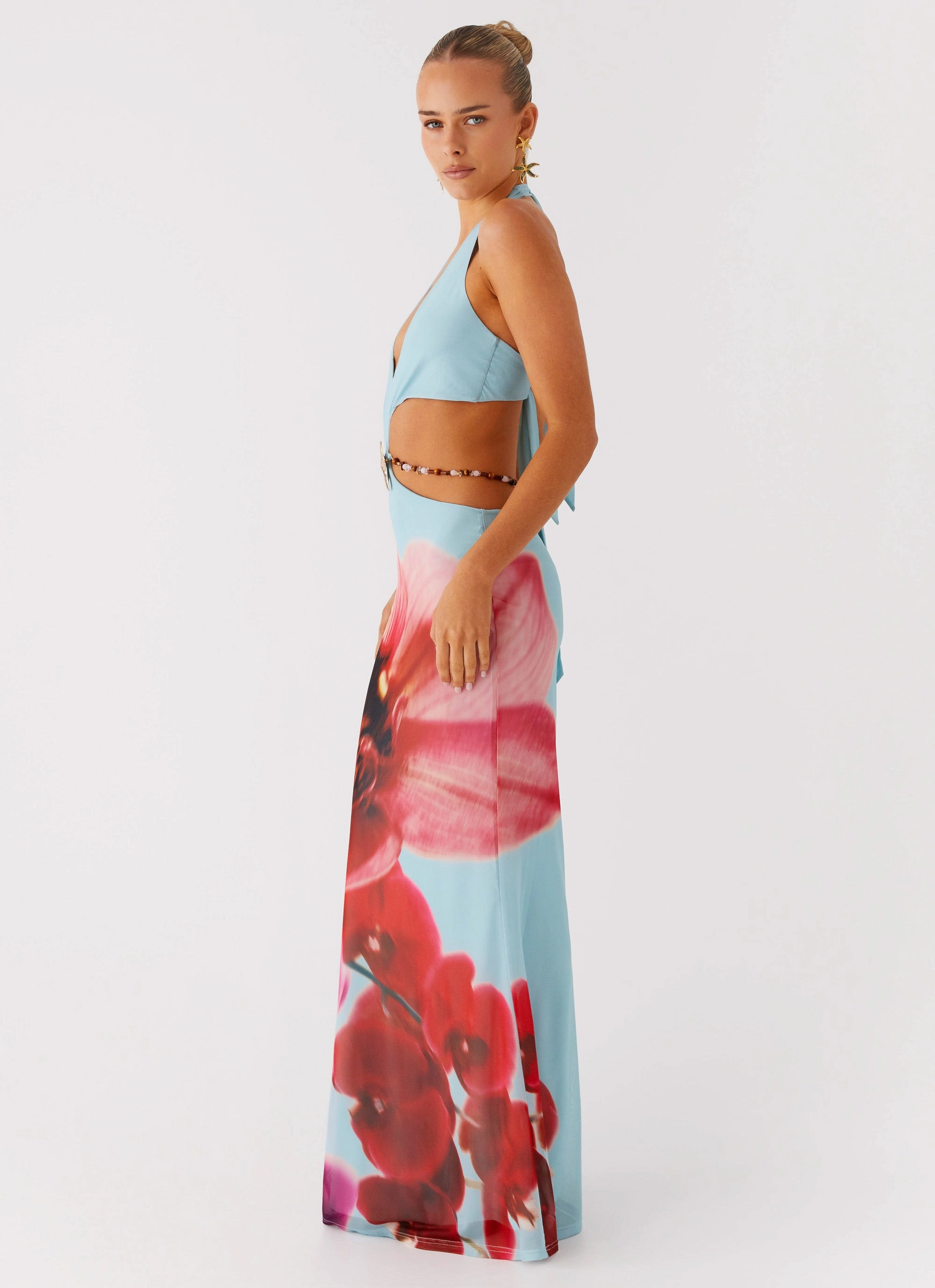Event Glow Time To Dance Maxi Dress - Turquoise Bloom