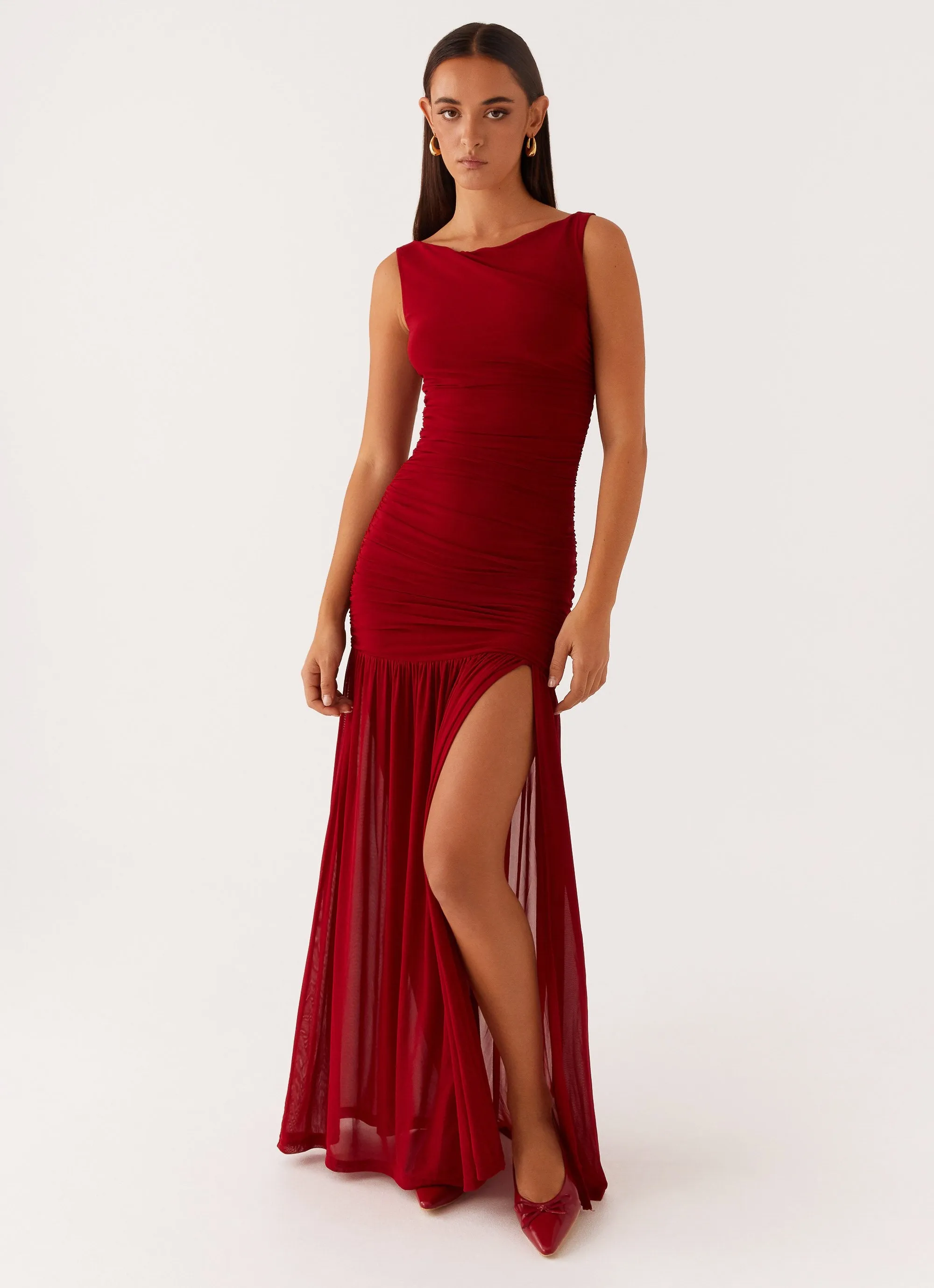 Clean Finish Minimalist Fit Manon Maxi Dress - Red