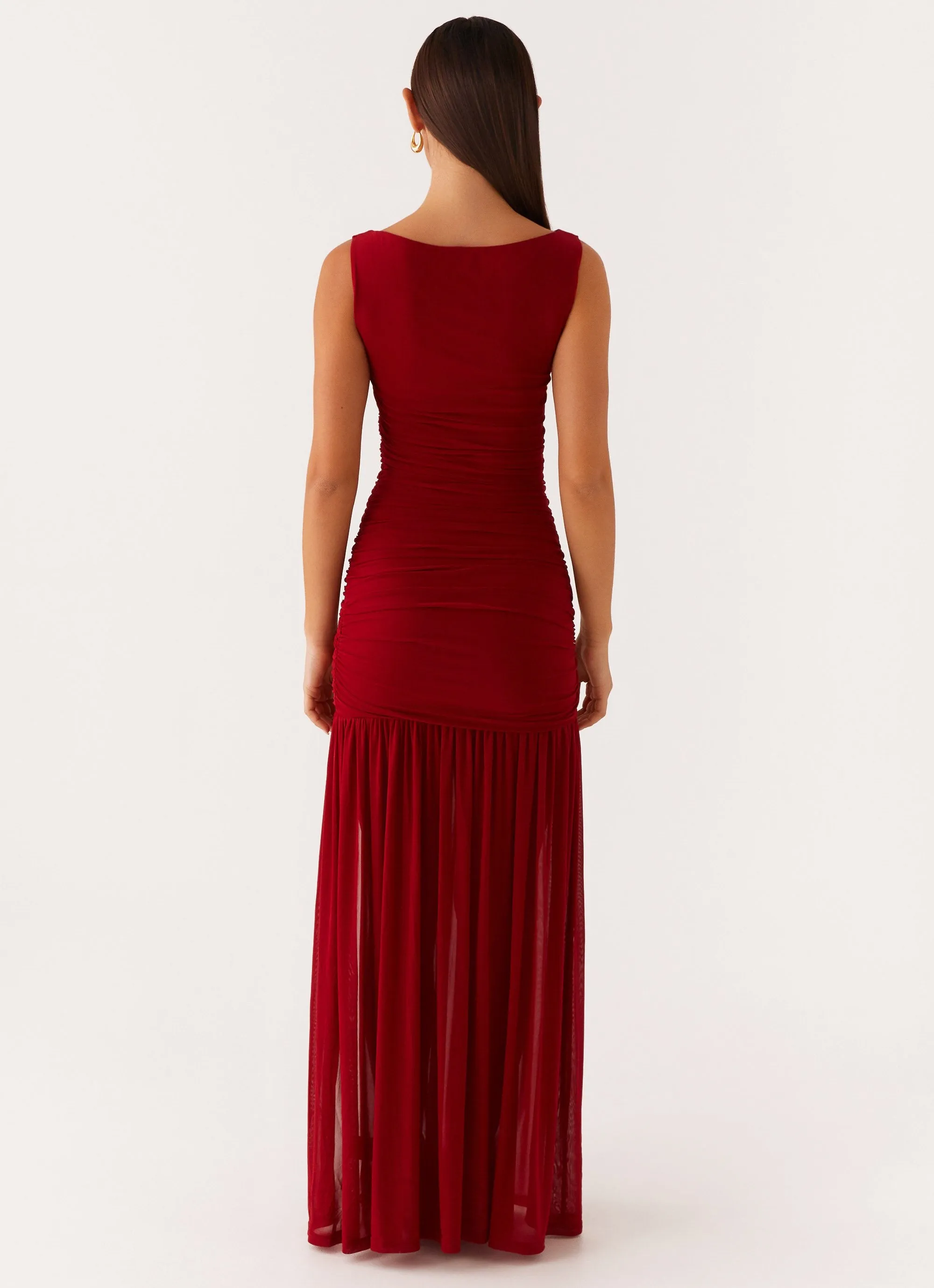 Manon Maxi Dress - Red Office Wear