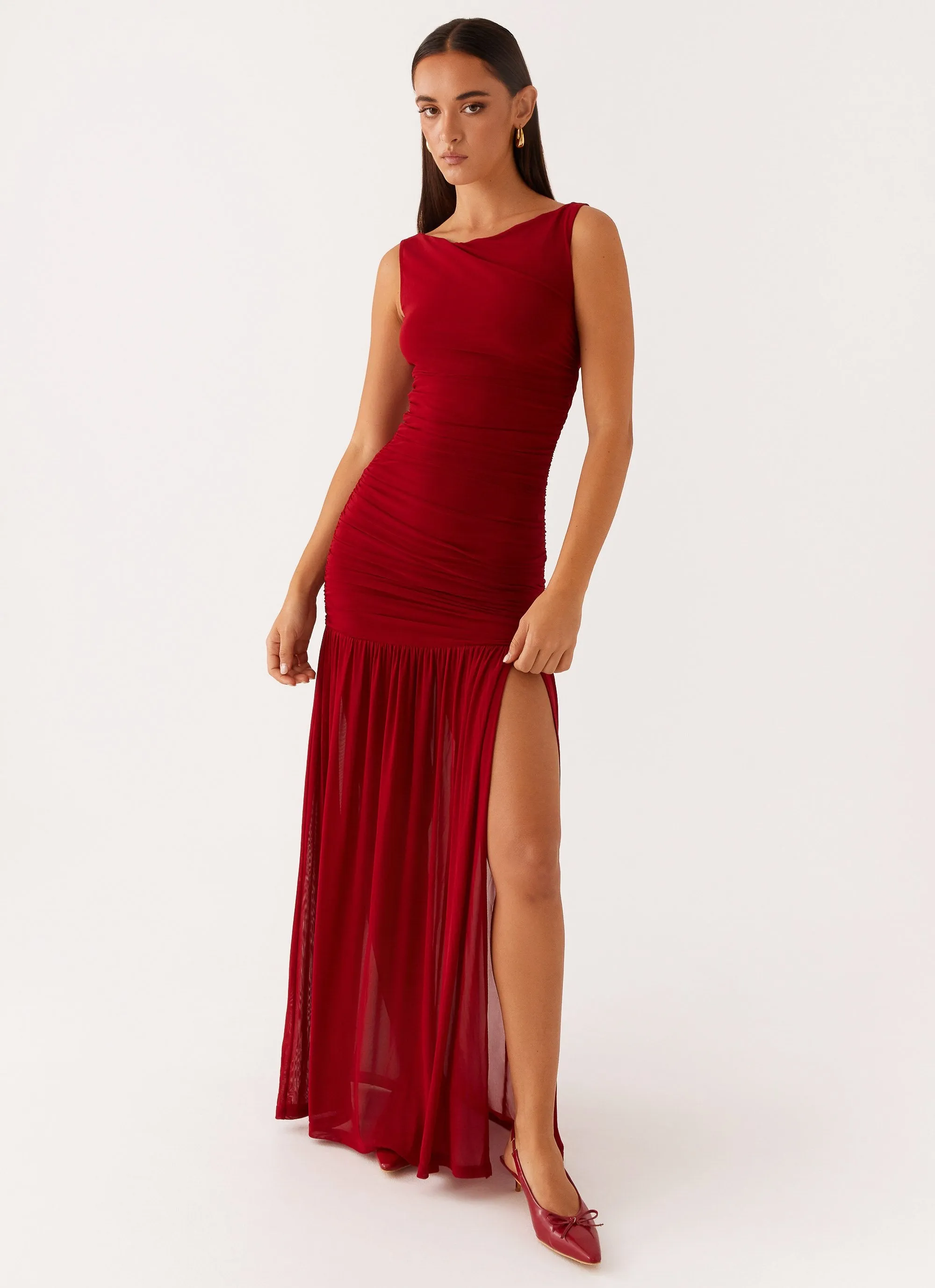 Travel Vibe Manon Maxi Dress - Red