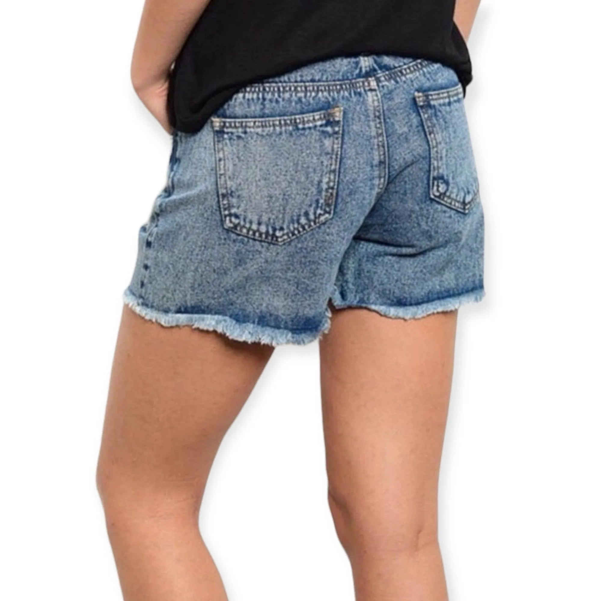 Timeless Mid-Rise Distressed Denim Cutoff Shorts