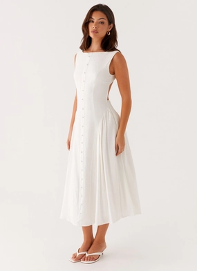 Maylah Midi Dress - White Seasonal Must-Have