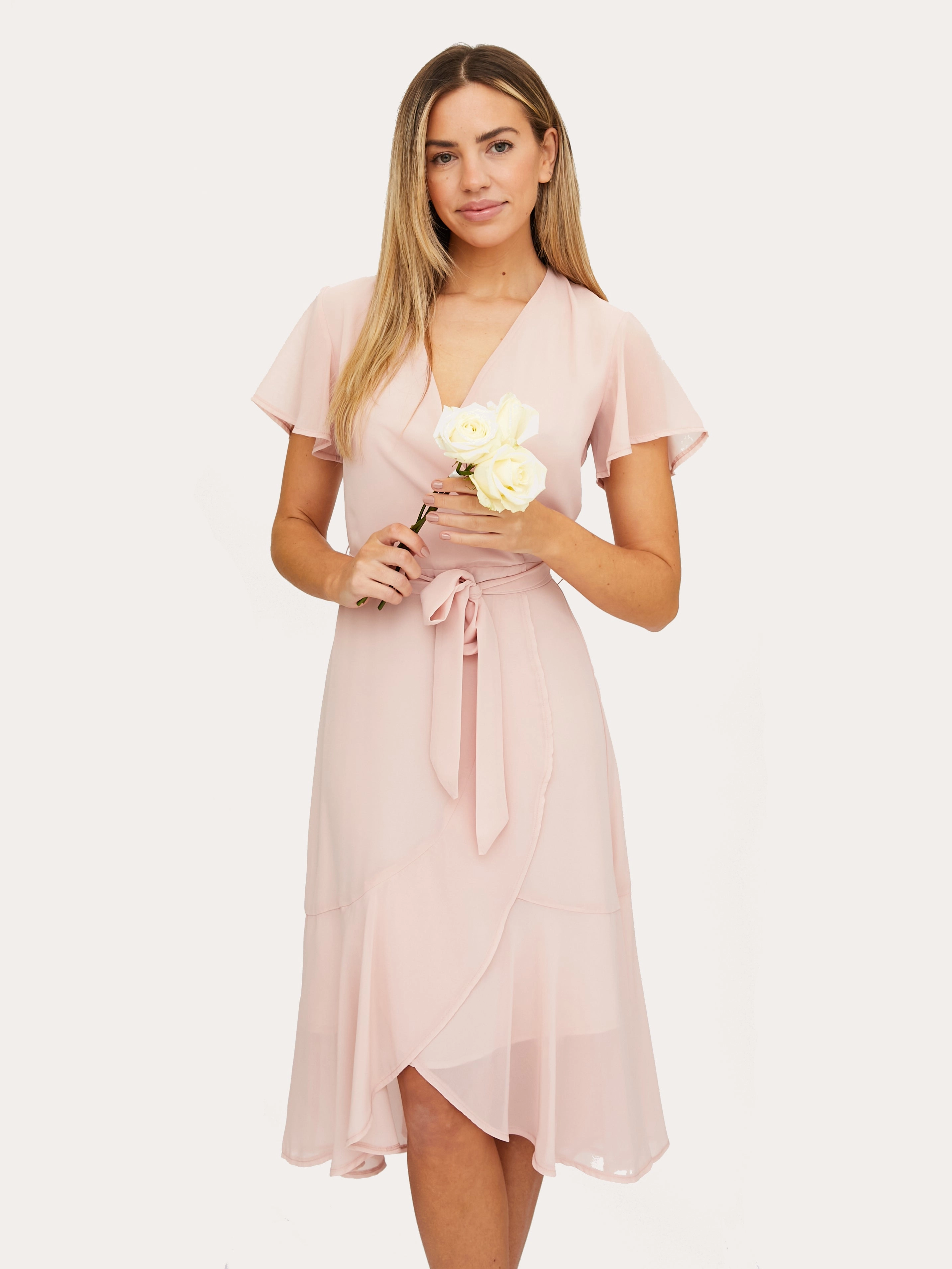 Faith Midi Ruffle Dress / Blush Party Floral