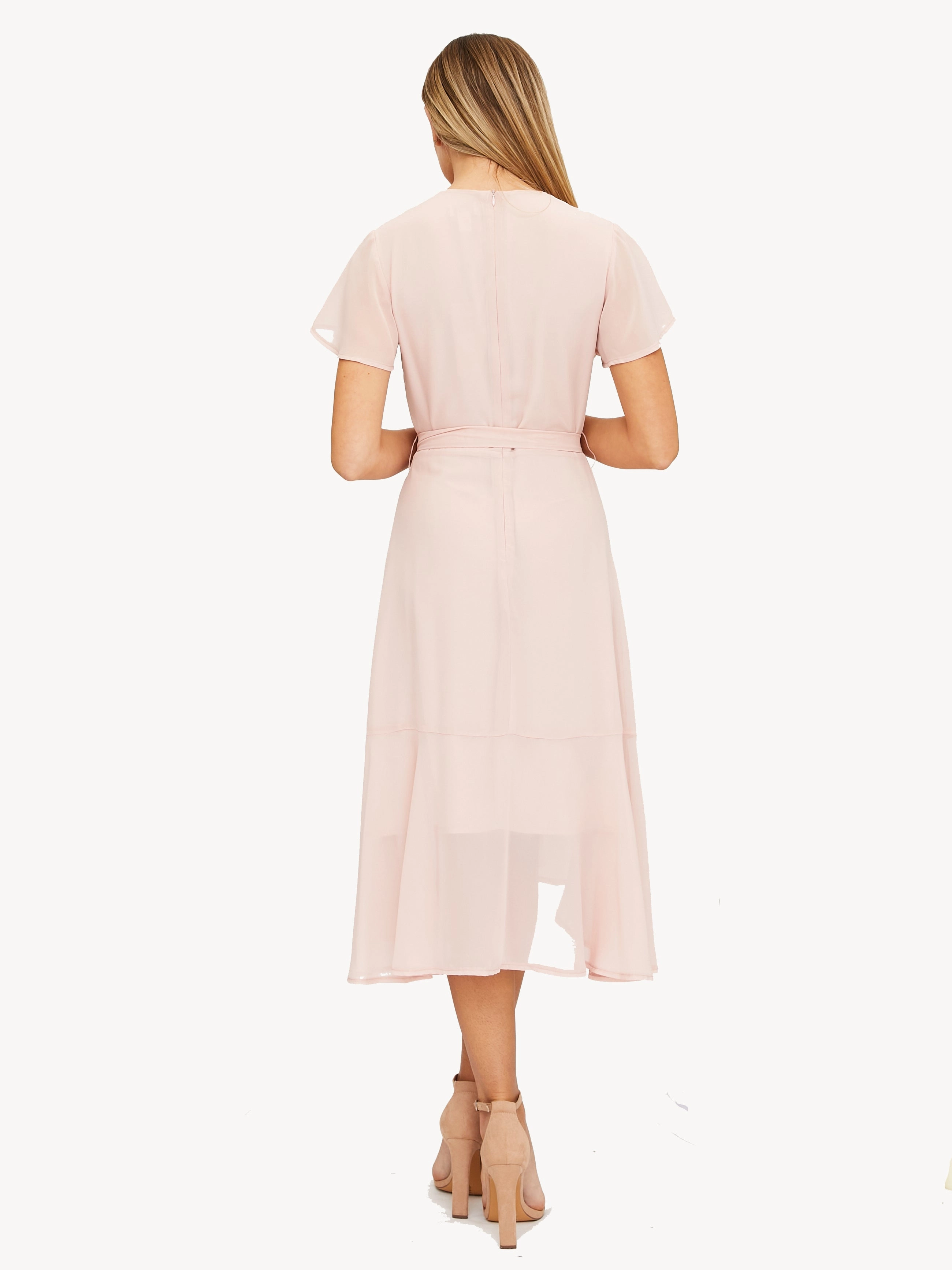 Stylish Fit Faith Midi Ruffle Dress / Blush