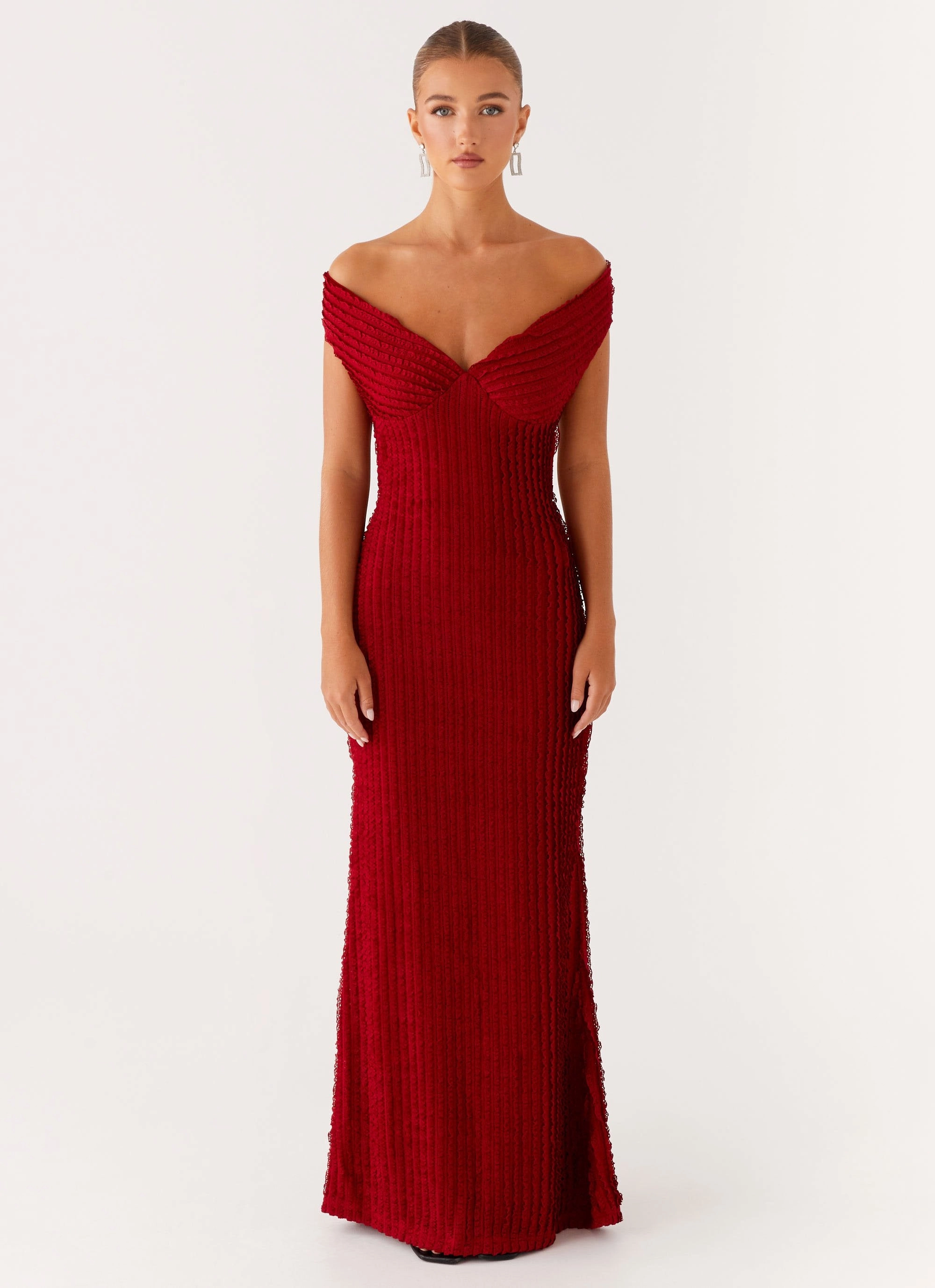 Chantelle Maxi Dress - Red Adjustable-Length Feel Good