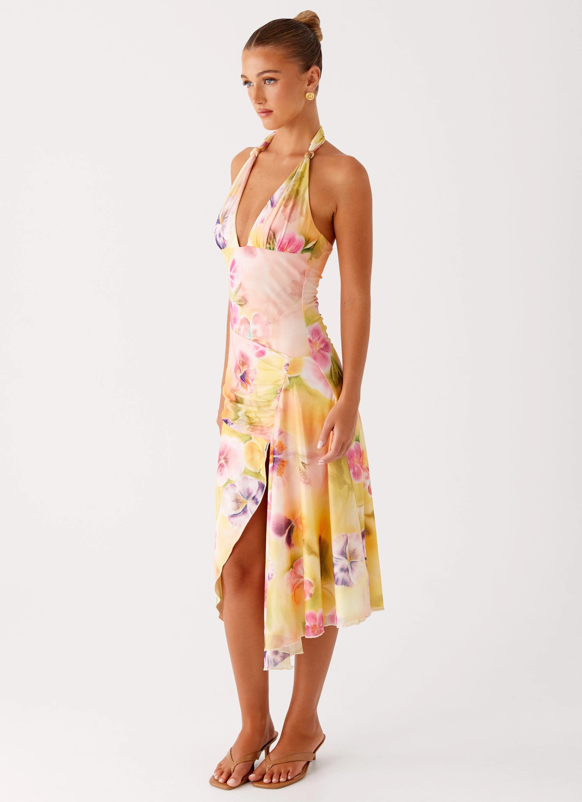 Kayce Midi Dress - Sunburst Floral Luxe Mood Street Style