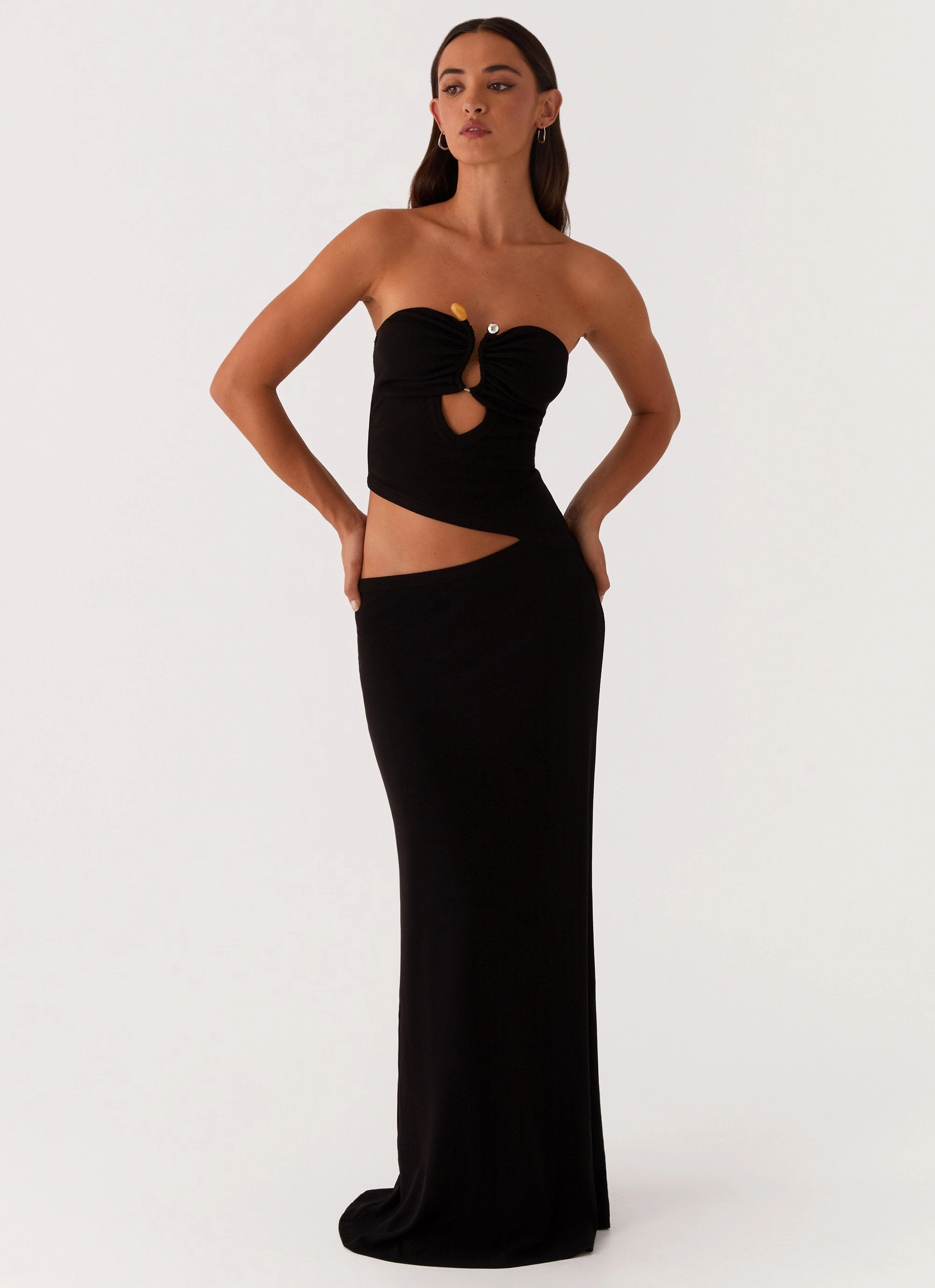 New Spirit Wild Roses Maxi Dress - Black